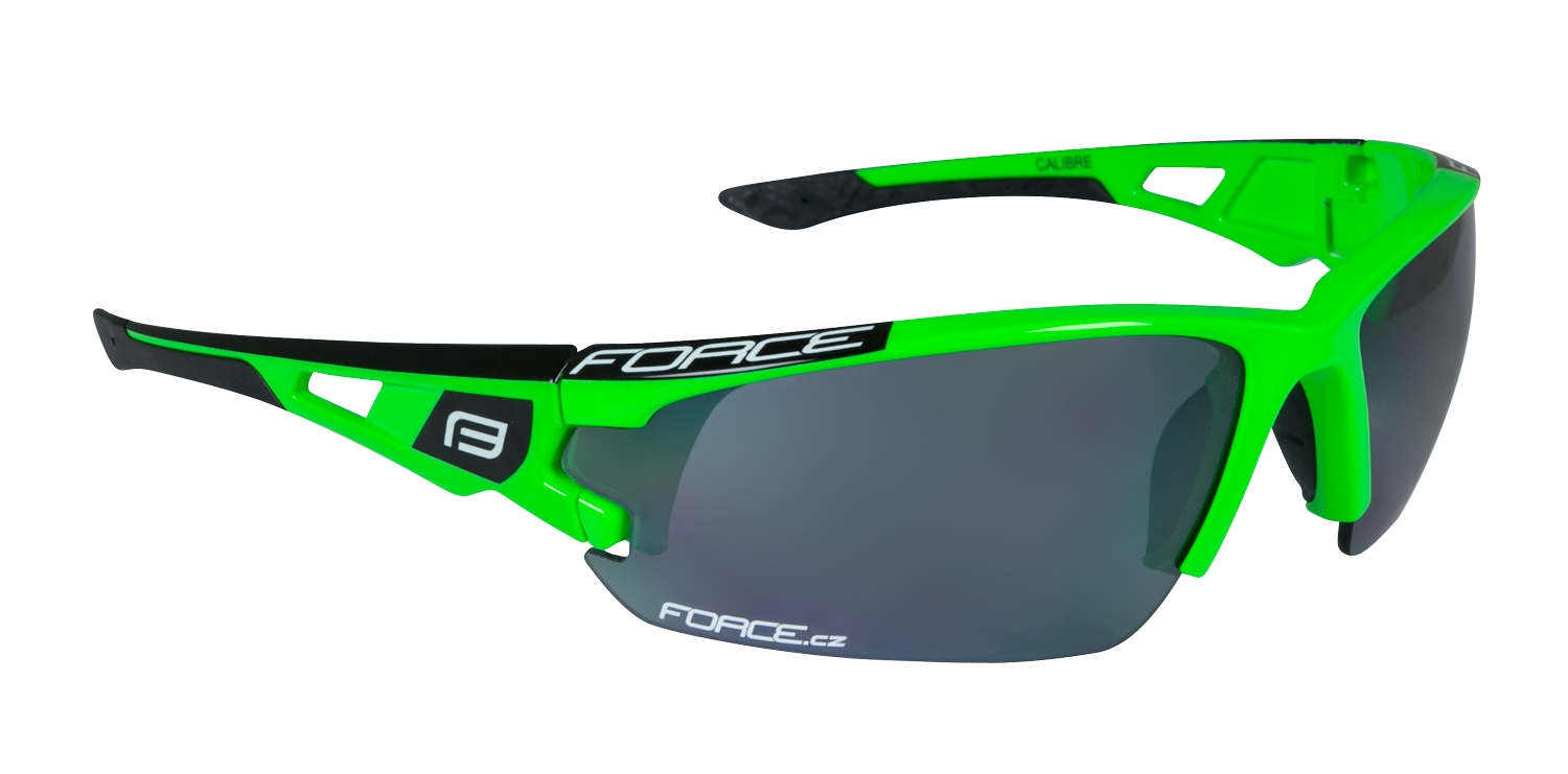 brýle FORCE CALIBRE fluo zelené, černá laser skla