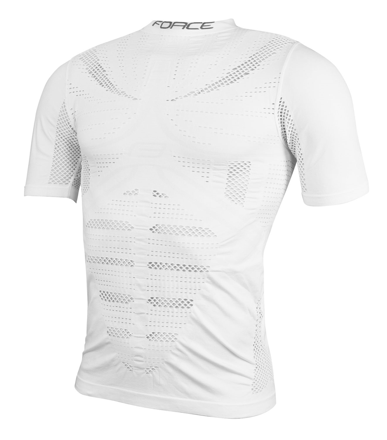 triko/funkční prádlo FORCE WIND krátký rukáv,bílé S-M