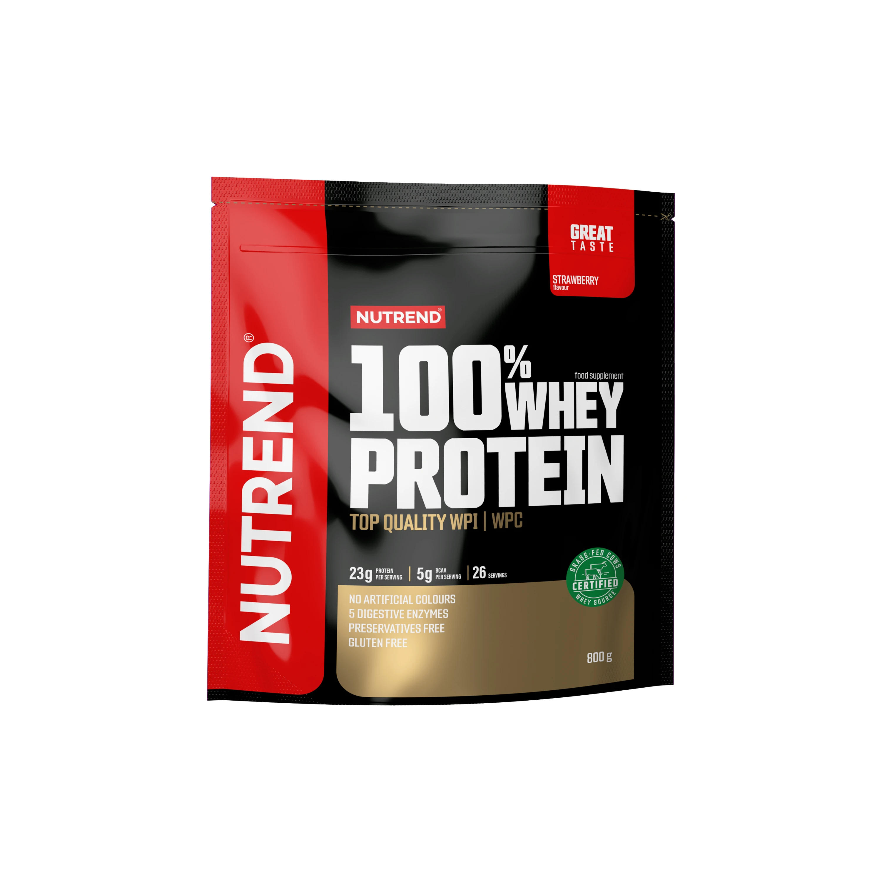 100% Whey Protein, sáček, 800 g jahoda