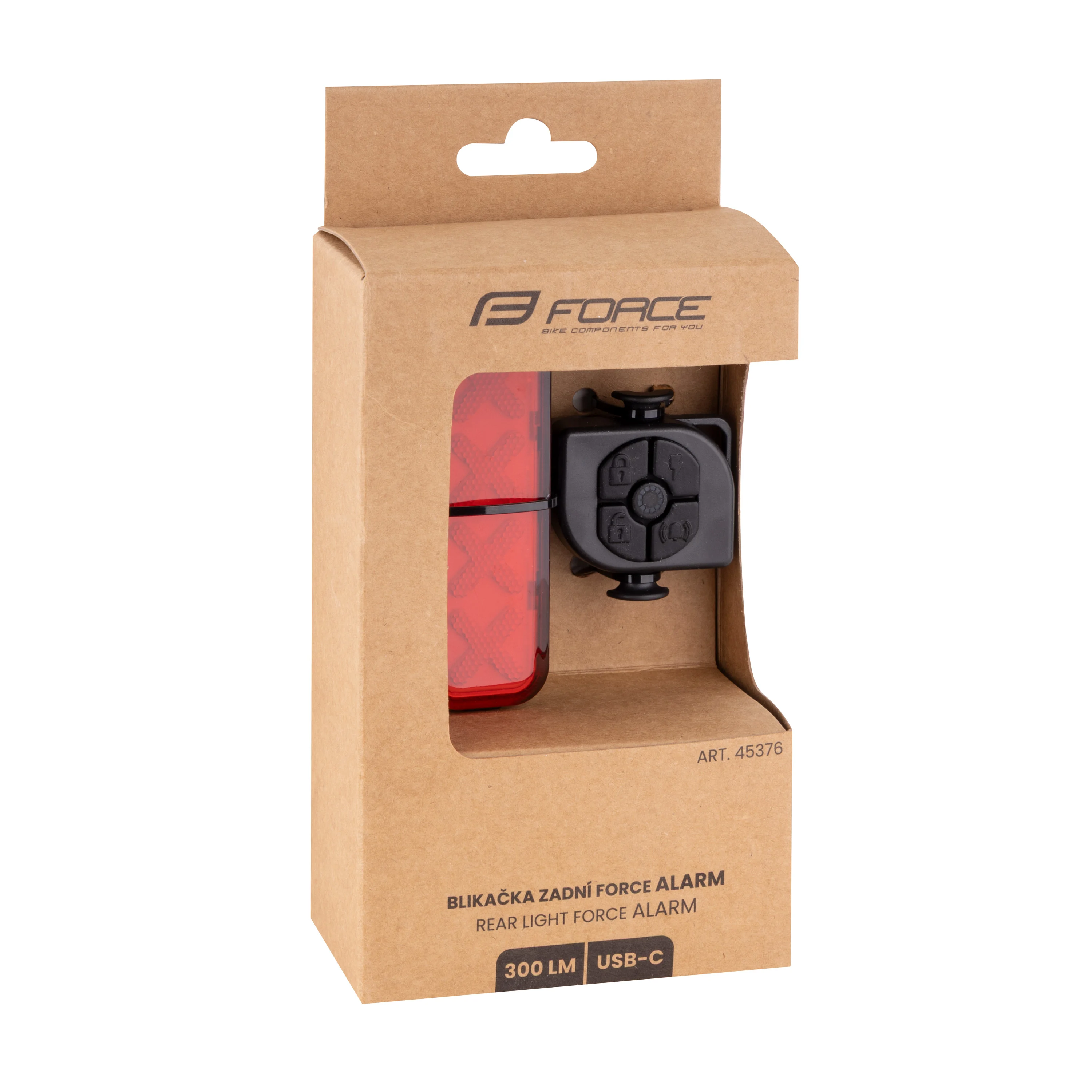 blikačka zadní FORCE ALARM 300LM,36x LED, USB