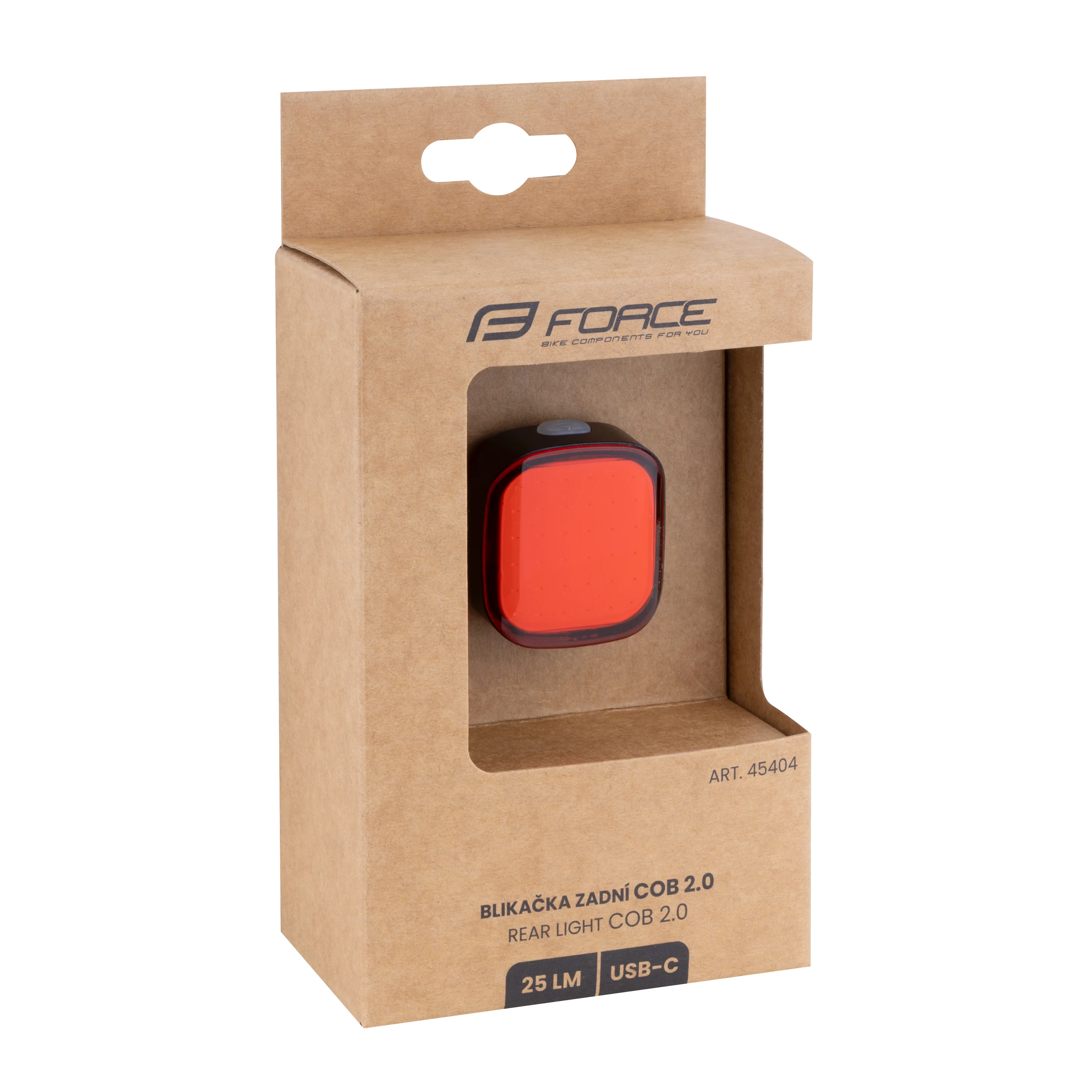 blikačka zadní FORCE COB 2.0 25LM, 36 x LED, USB