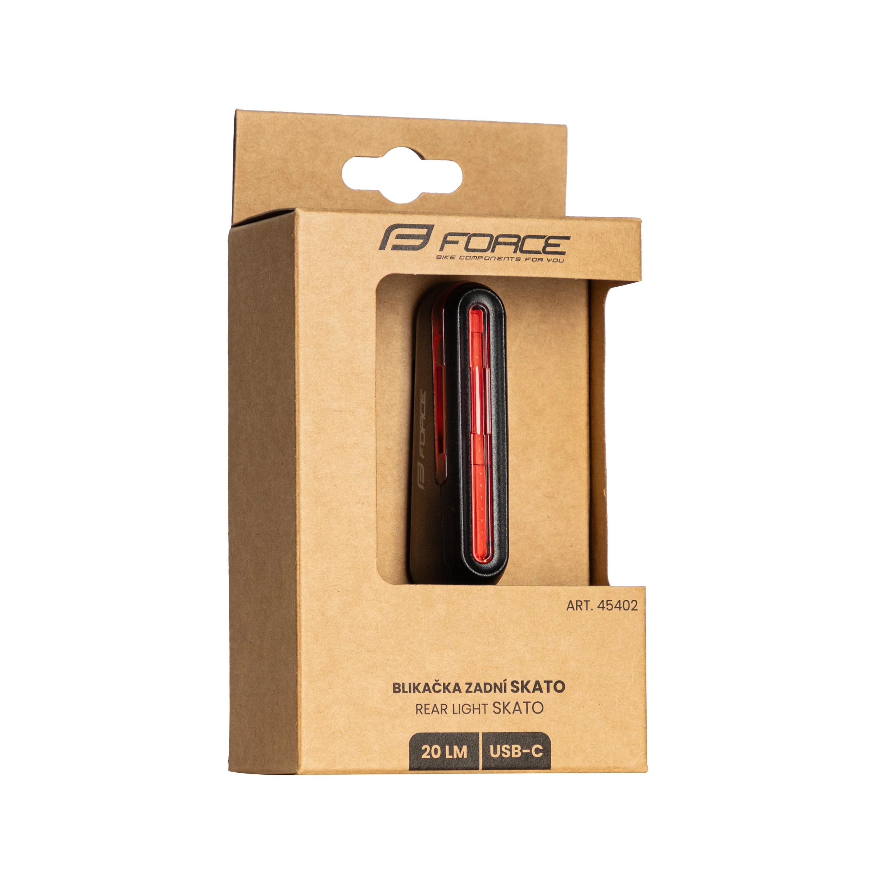 blikačka zadní FORCE SKATO 20LM, 20 x LED, USB