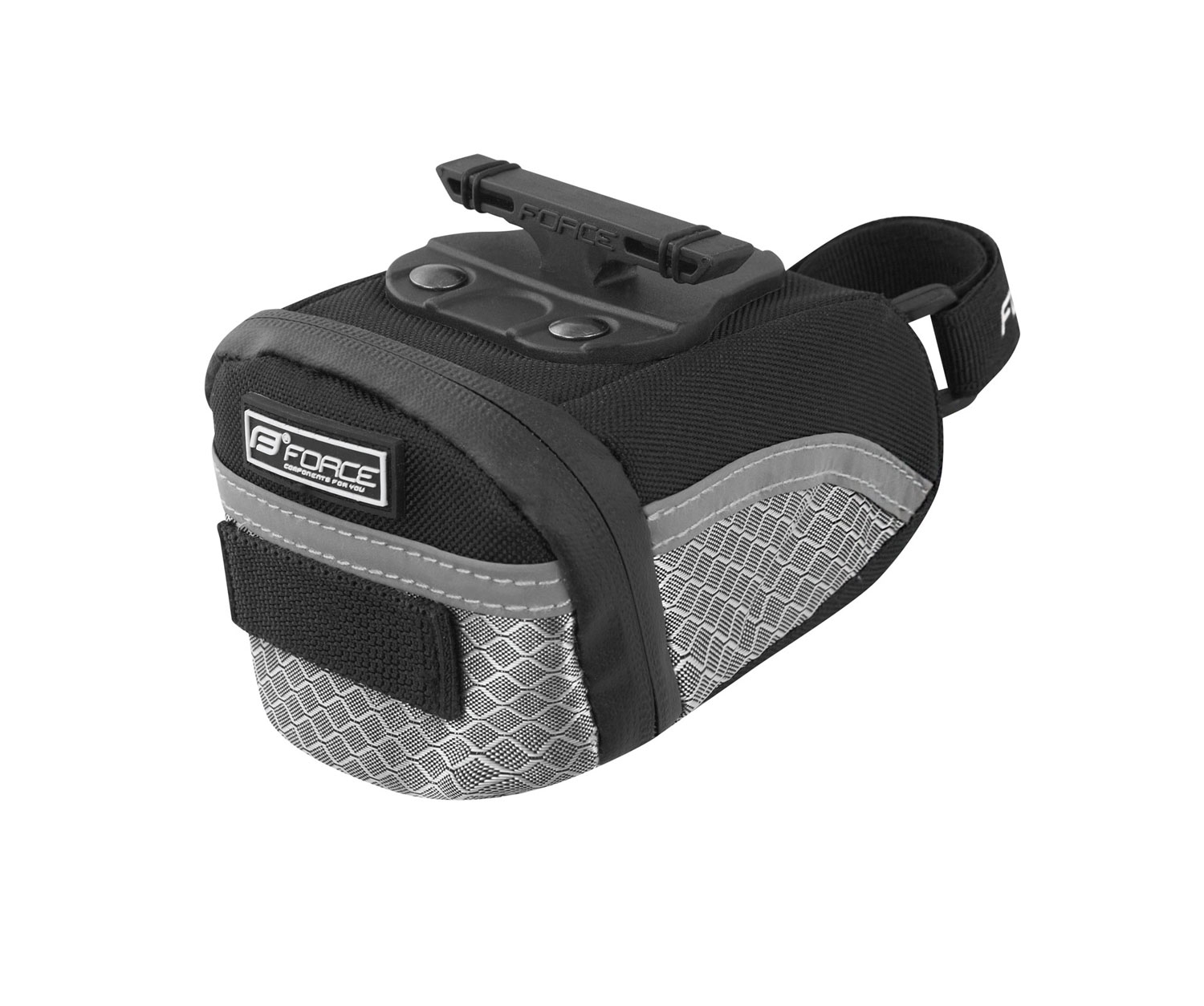brašna pod sedlo FORCE RIDE klick, šedá S