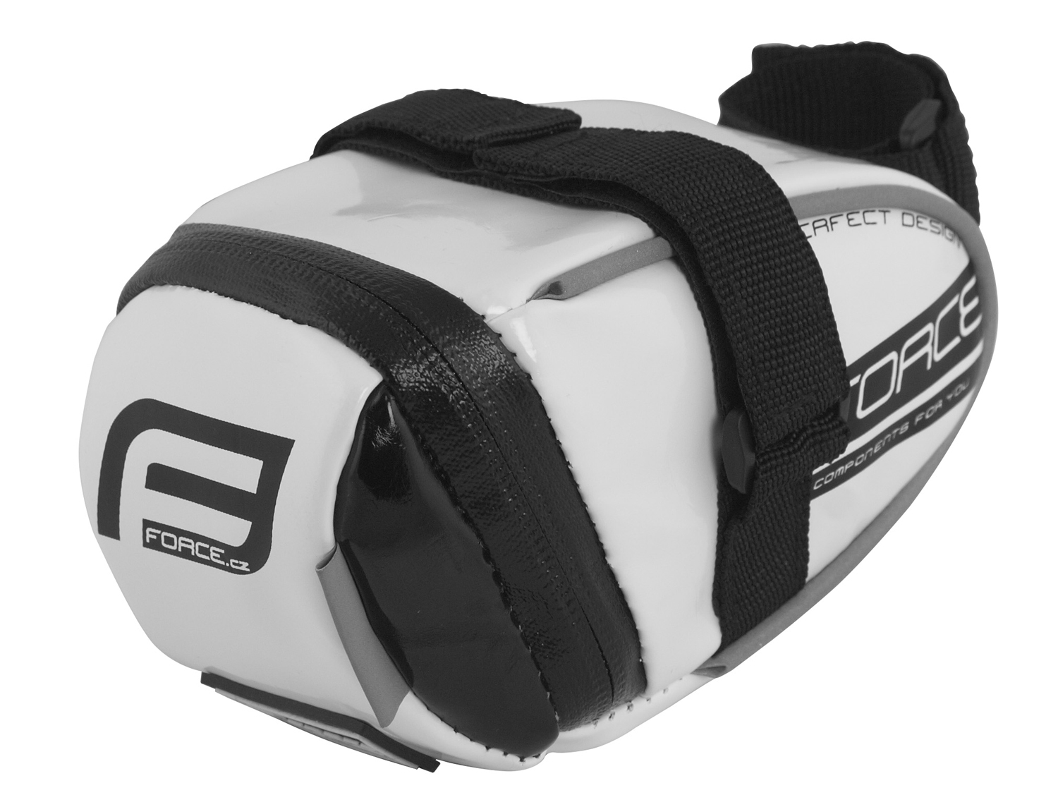 brašna pod sedlo FORCE RIDE PLUS suchý zip,bílá S