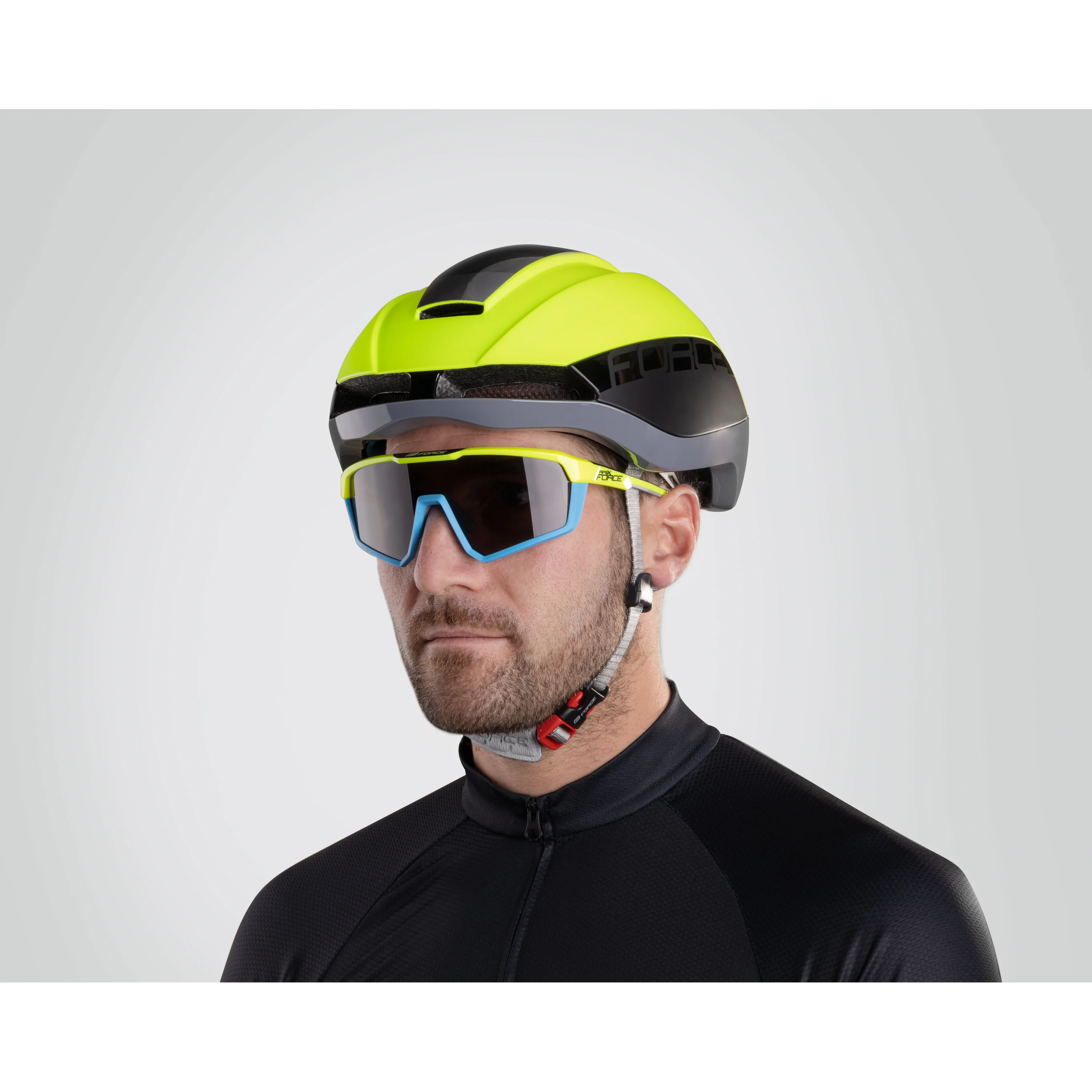 brýle FORCE APEX, fluo-černé,černé kontrastní sklo