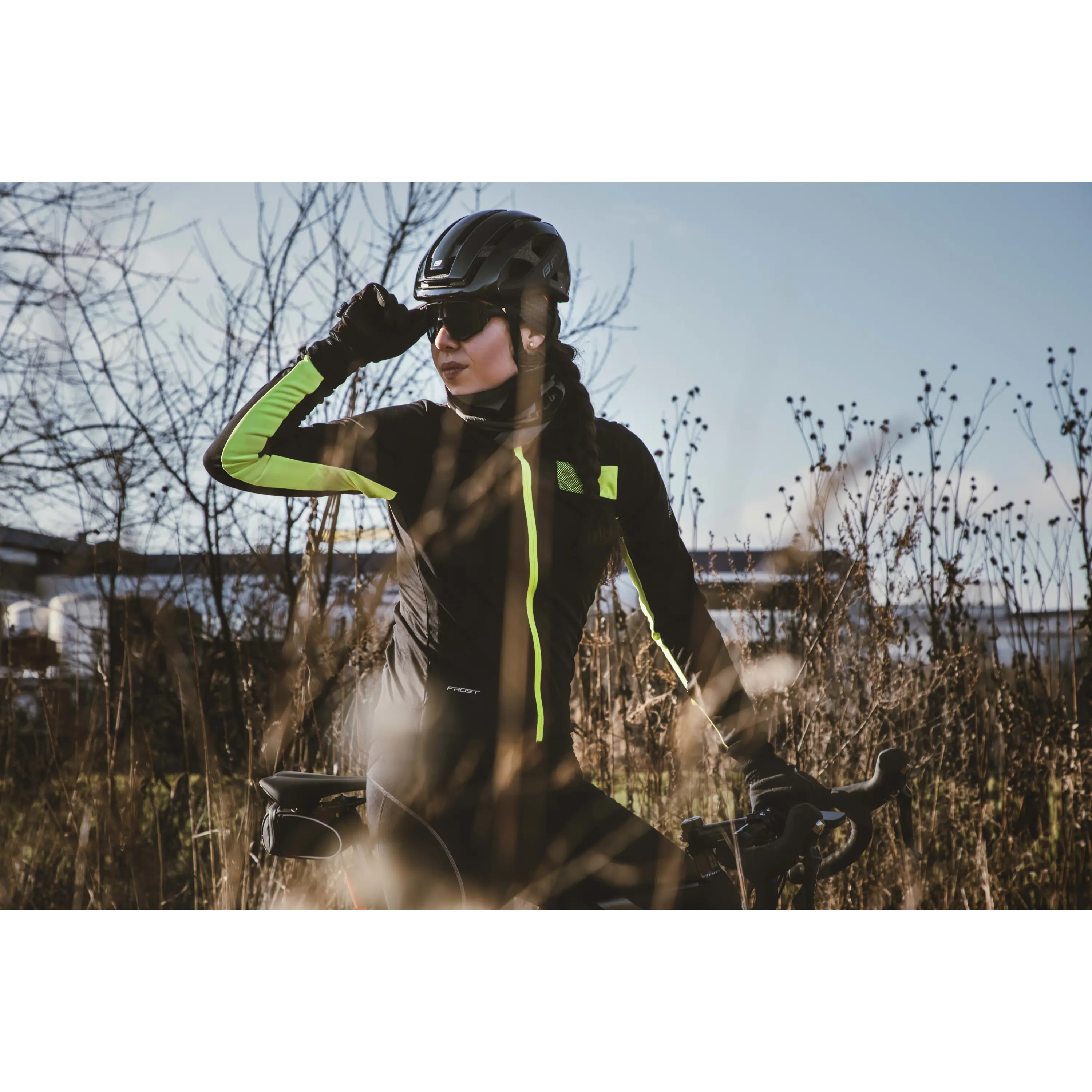 bunda F FROST LADY softshell zimní, černo-fluo