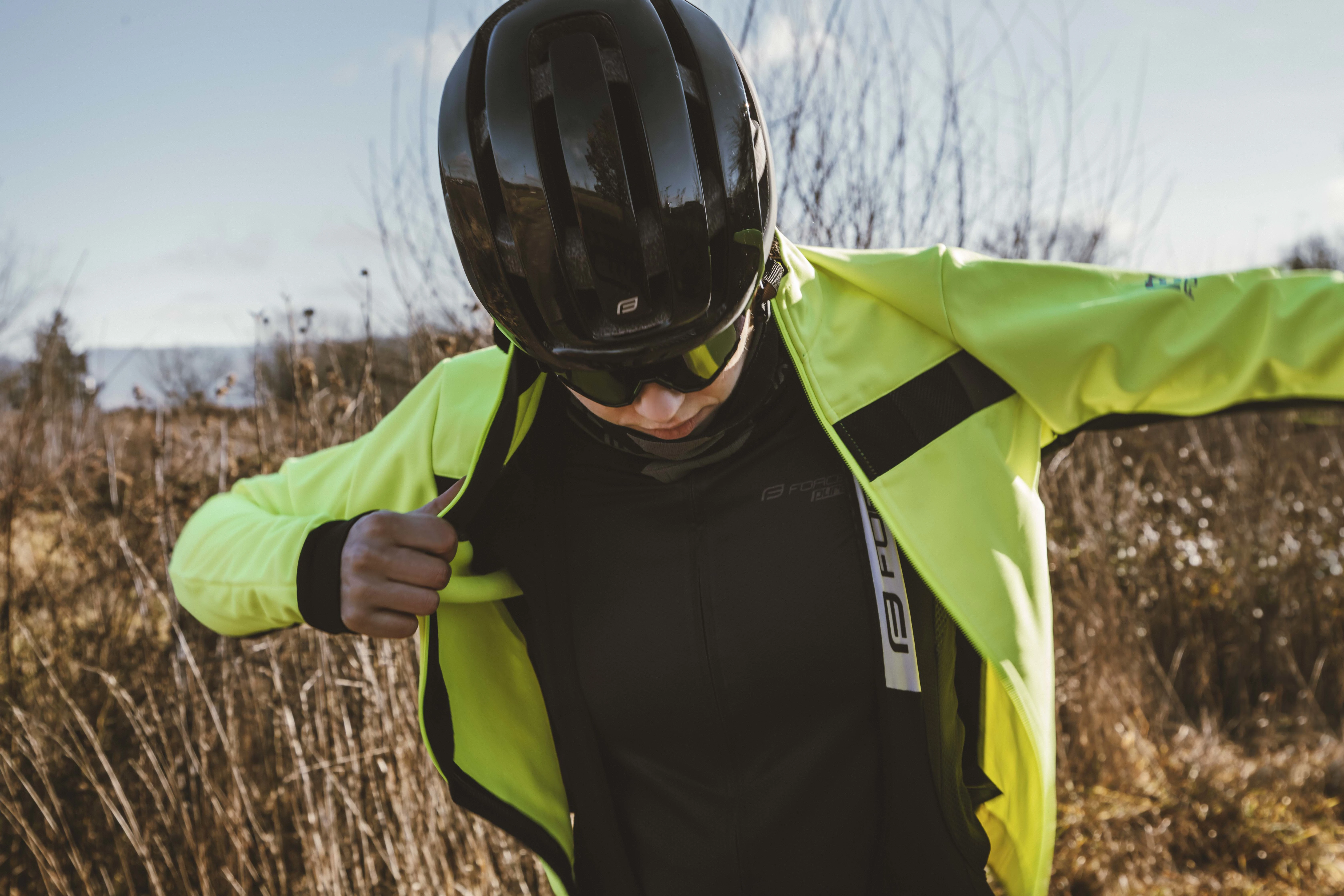 bunda F FROST LADY softshell zimní, fluo-černá XS