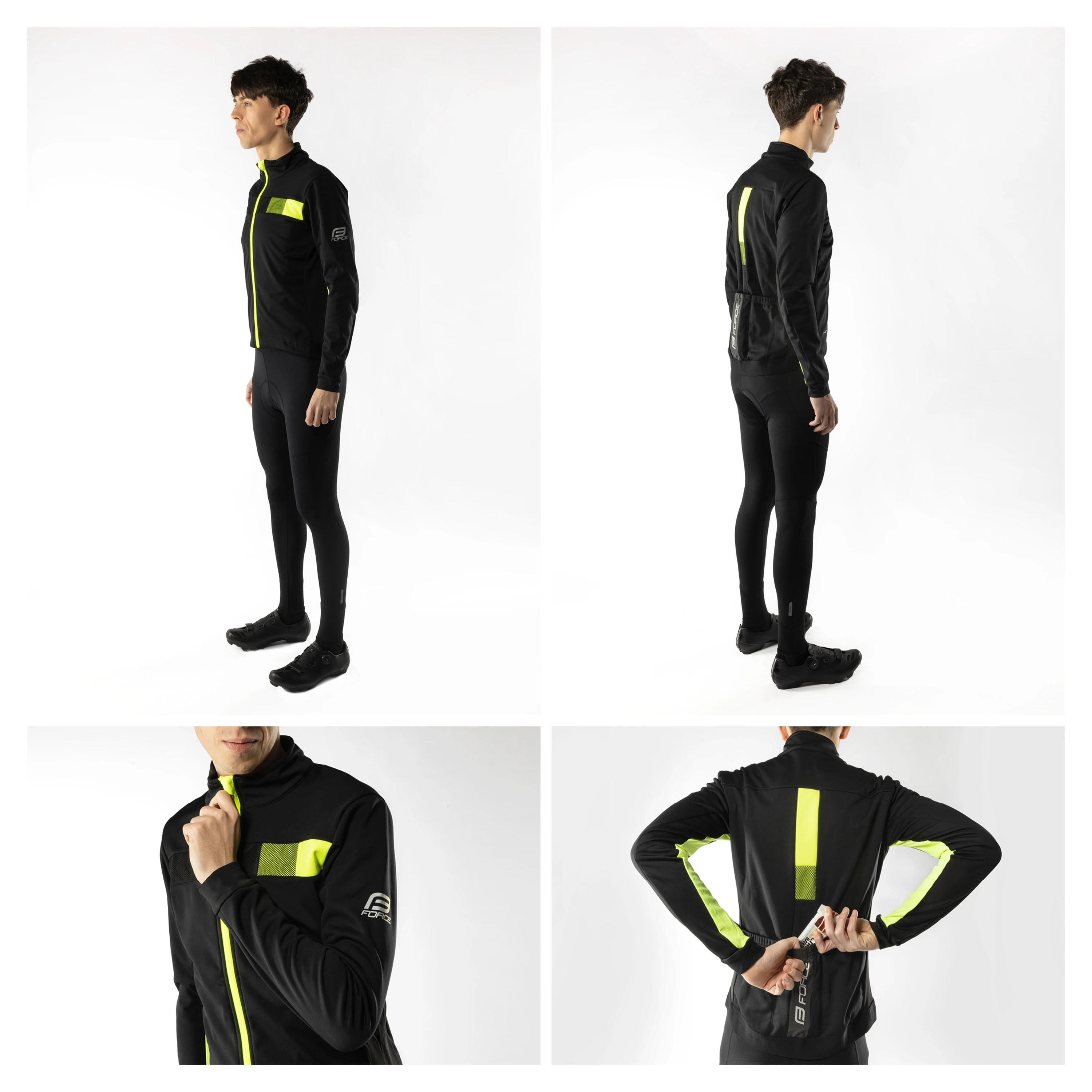 bunda F FROST softshell zimní, černo-fluo 5XL