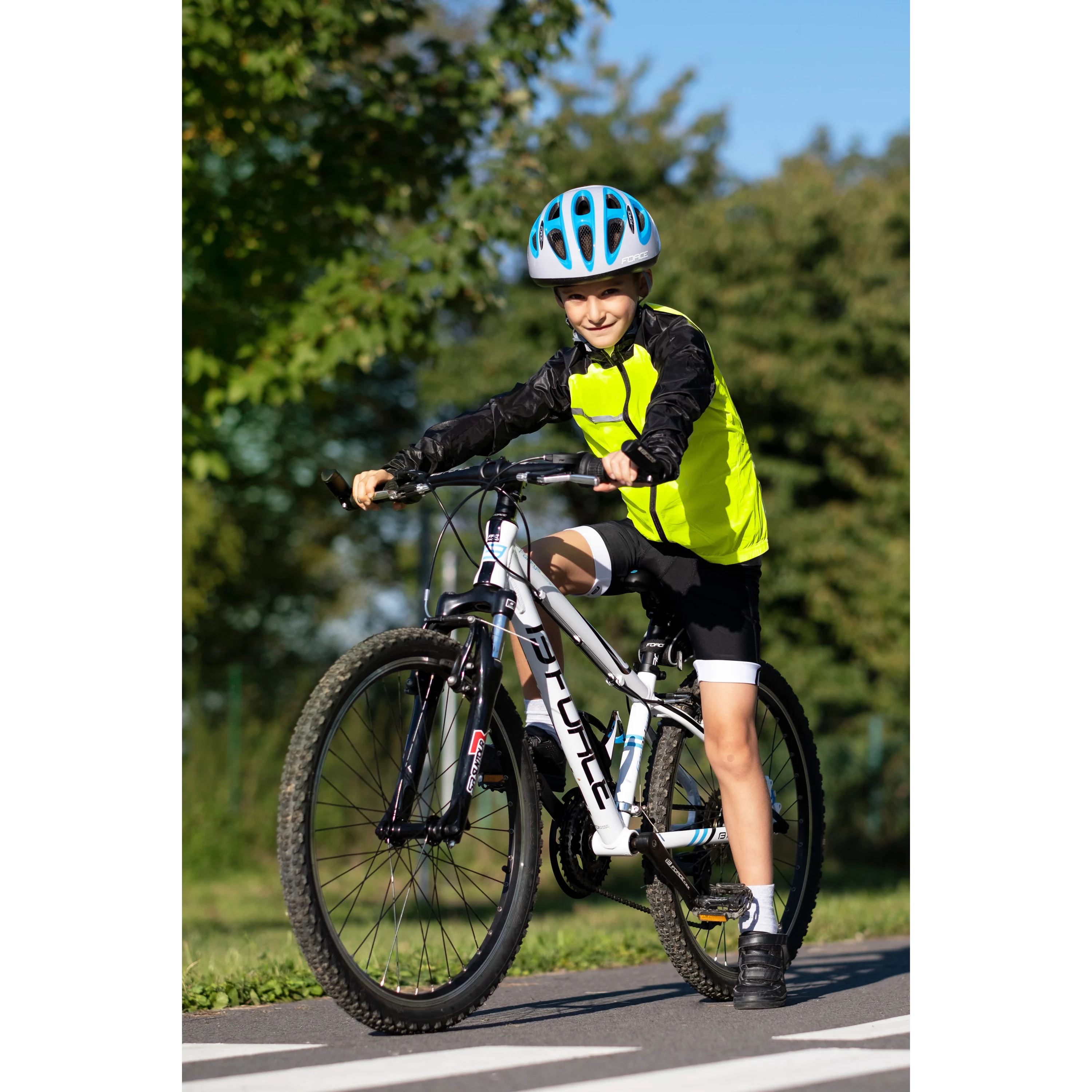 bunda F WINDPRO KID neprofuk, fluo-černá 153-164