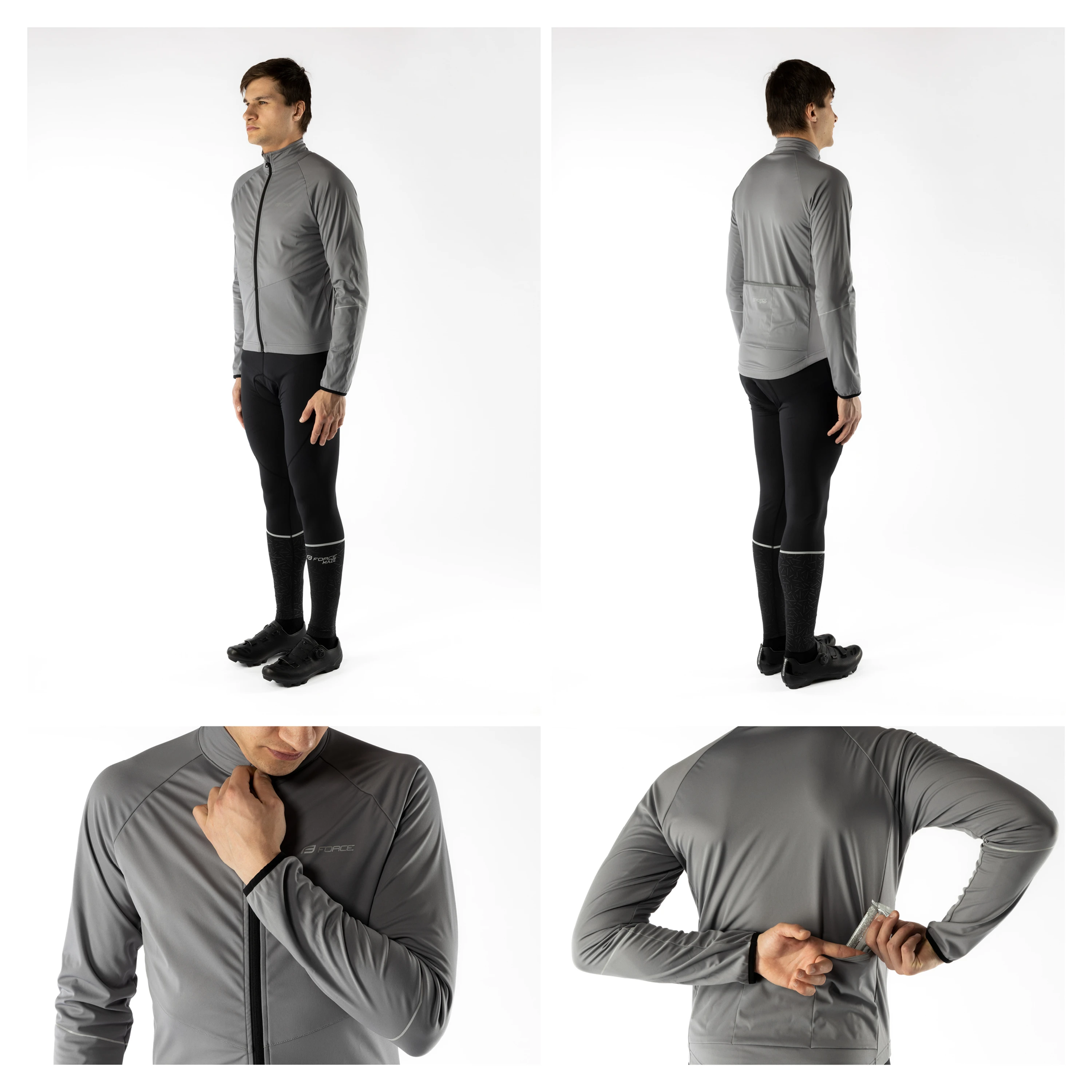 bunda FORCE ARROW softshell, šedá XS