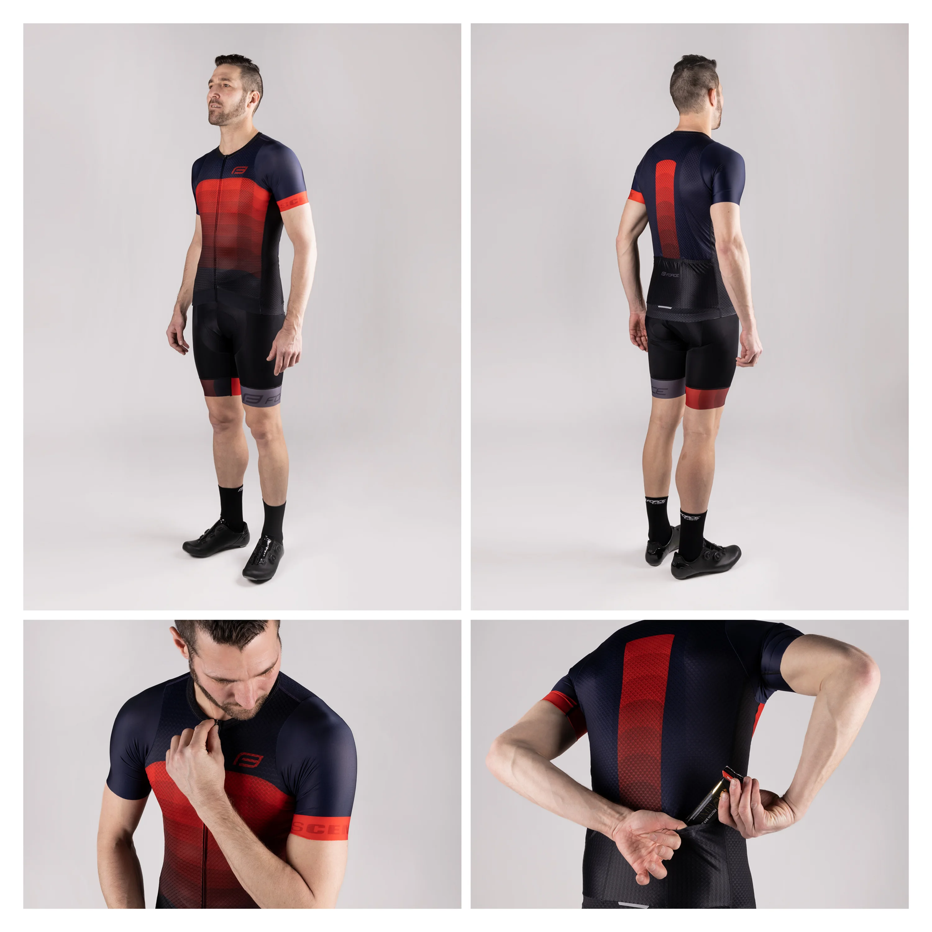 dres F ASCENT UNI kr. rukáv, modro-červený M