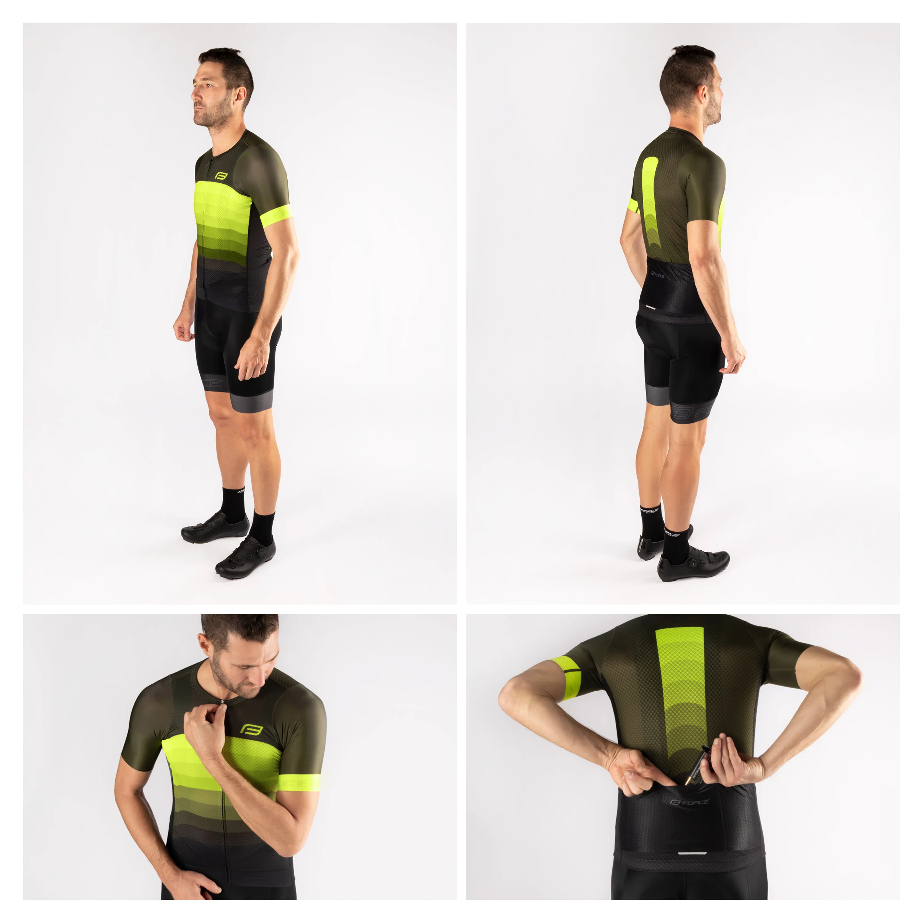 dres F ASCENT UNI kr. rukáv, zeleno-fluo M