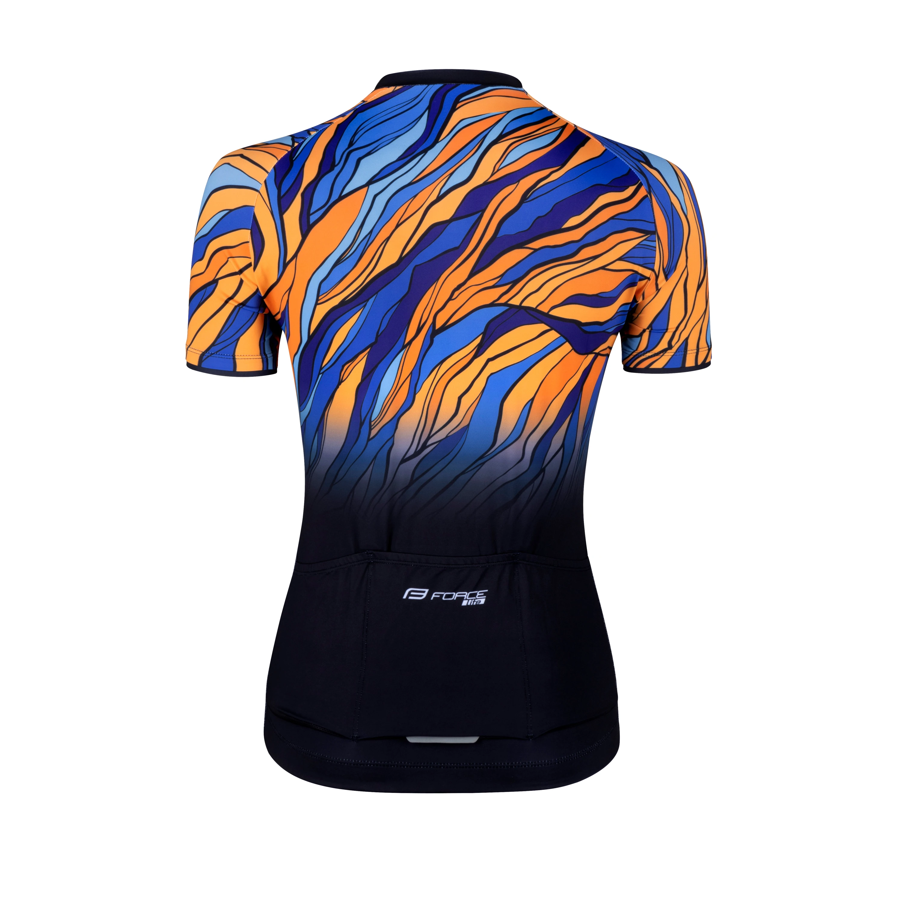 dres F LIFE UNI kr. rukáv, črn-modro-oranžový M