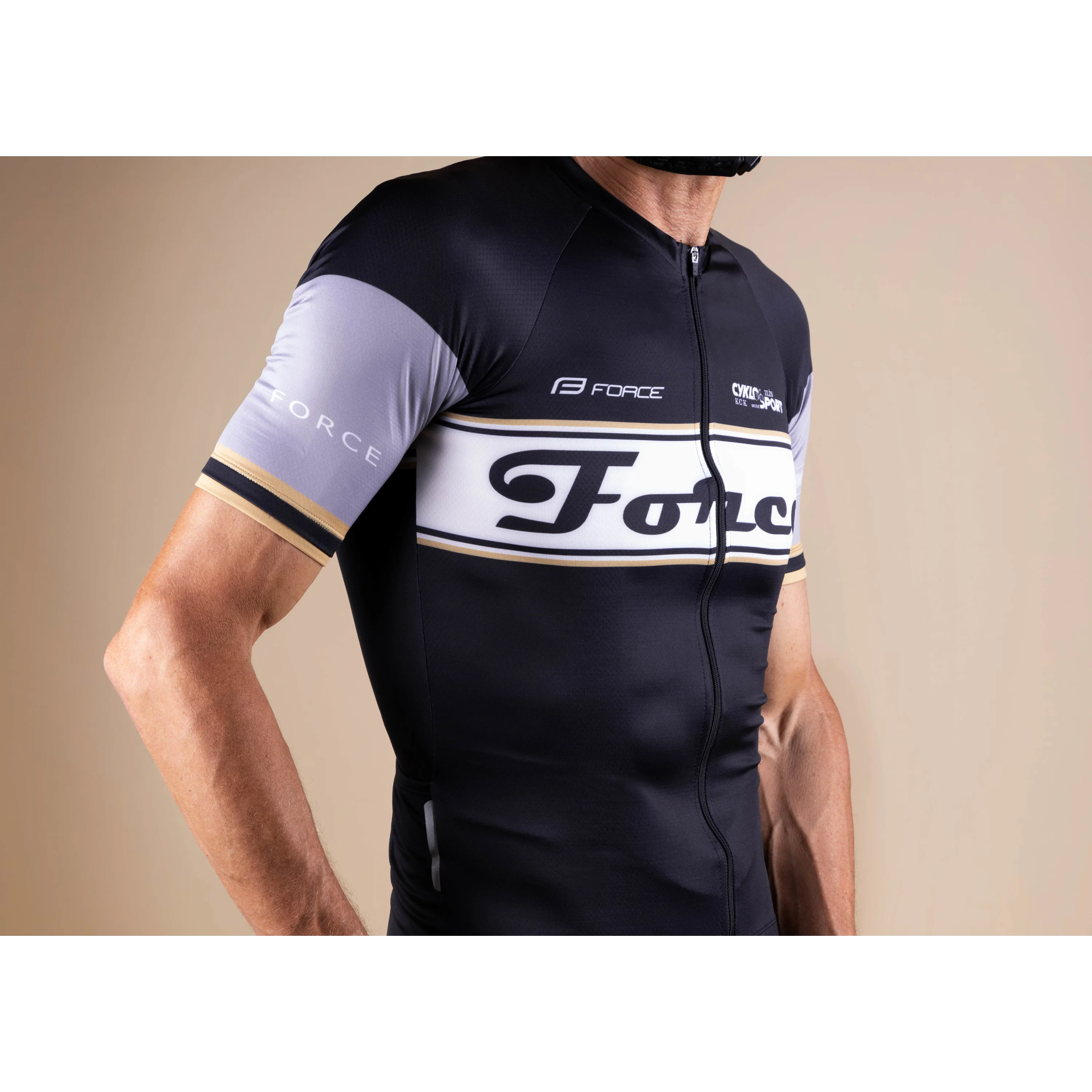dres F RETRO UNI kr. rukáv, černo-zlatý M