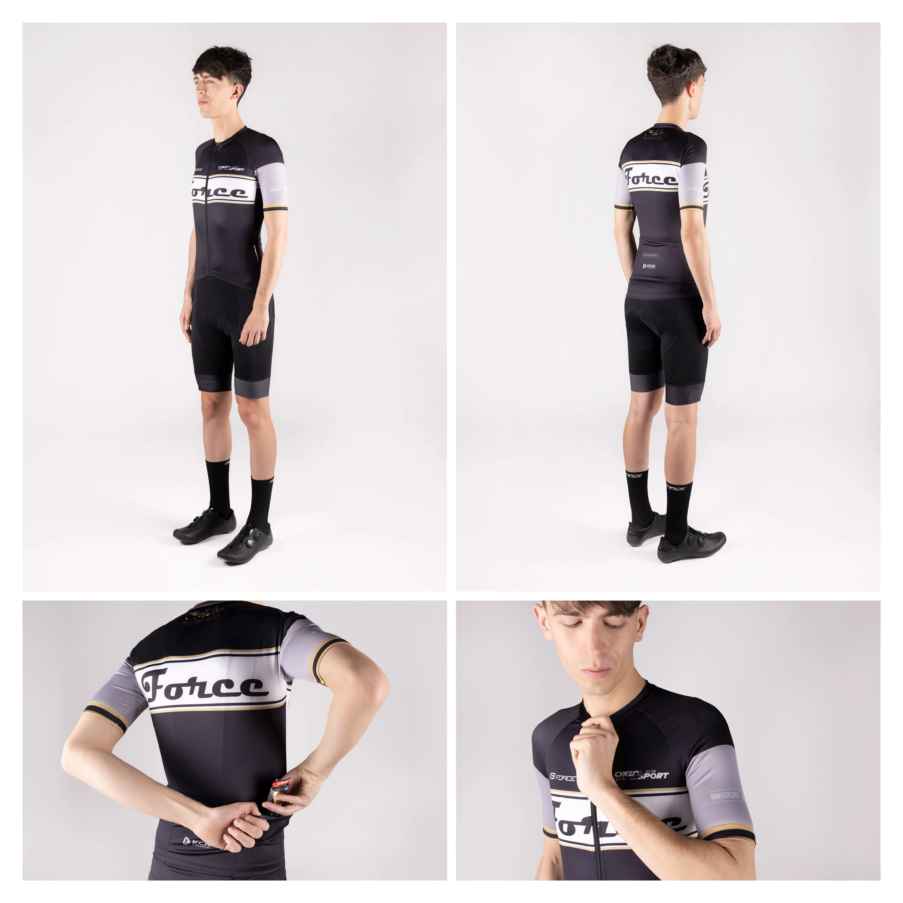 dres F RETRO UNI kr. rukáv, černo-zlatý M