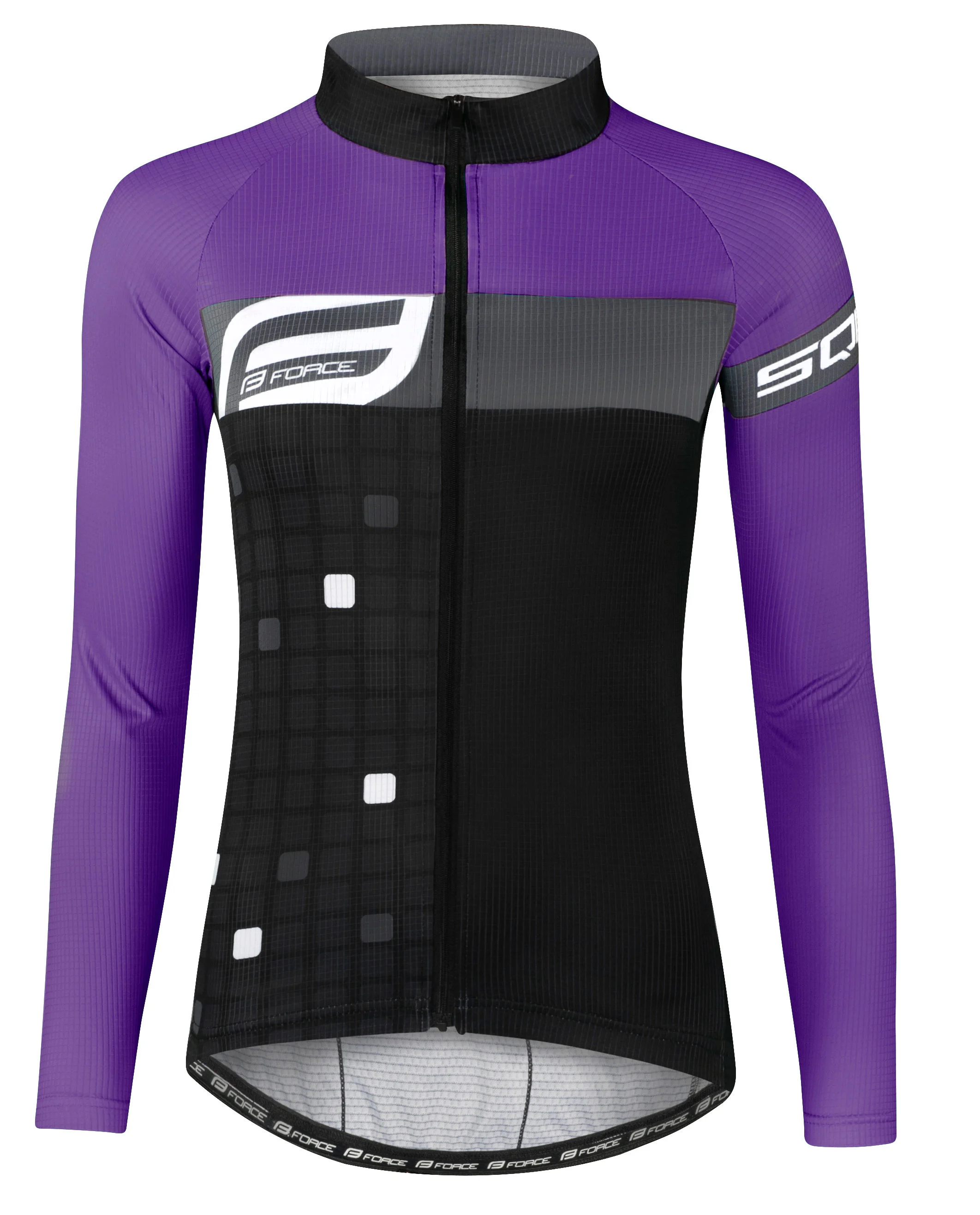 dres F SQUARE LADY dl. rukáv, černo-fialový
