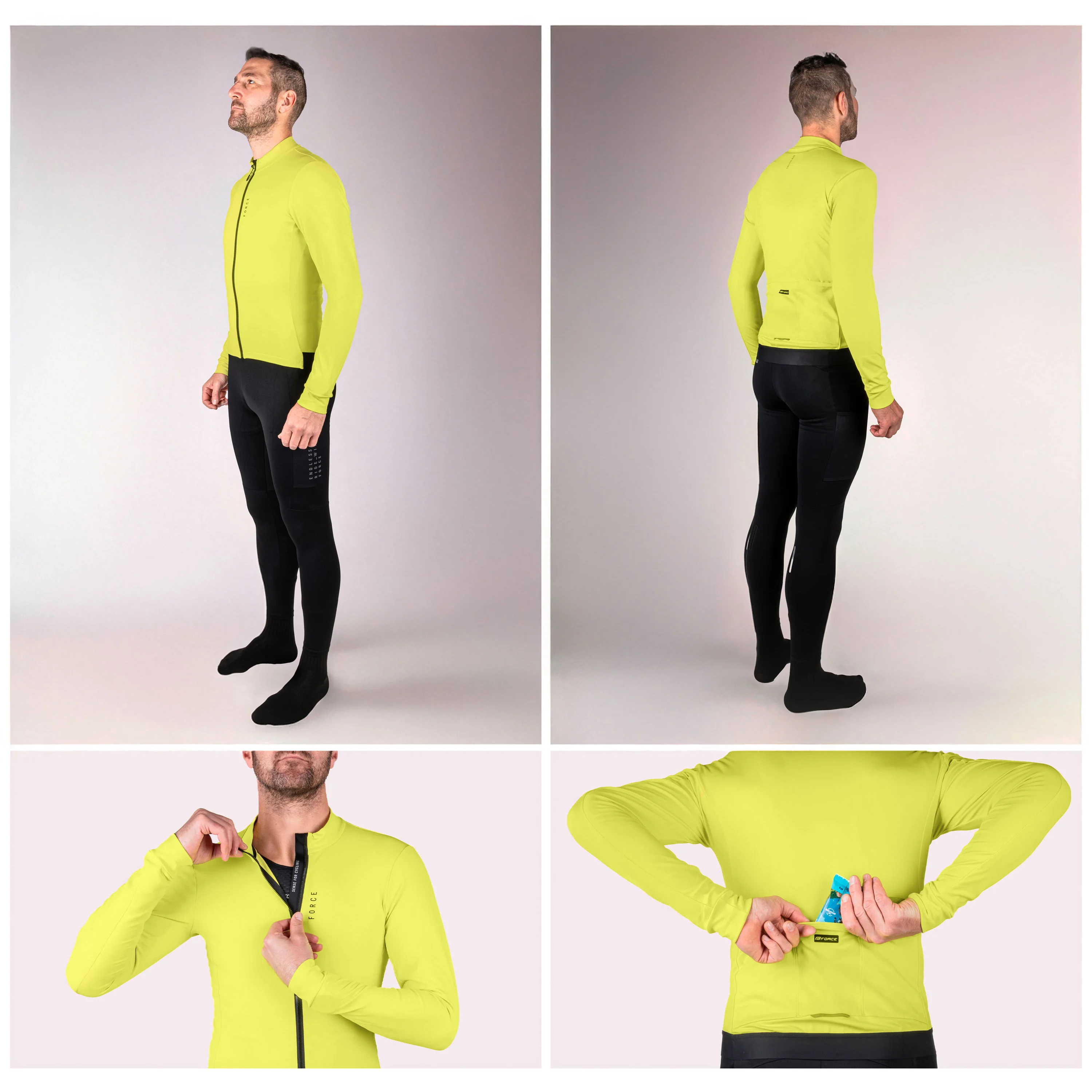 dres FORCE ENDLESS dlouhý rukáv, fluo 4XL