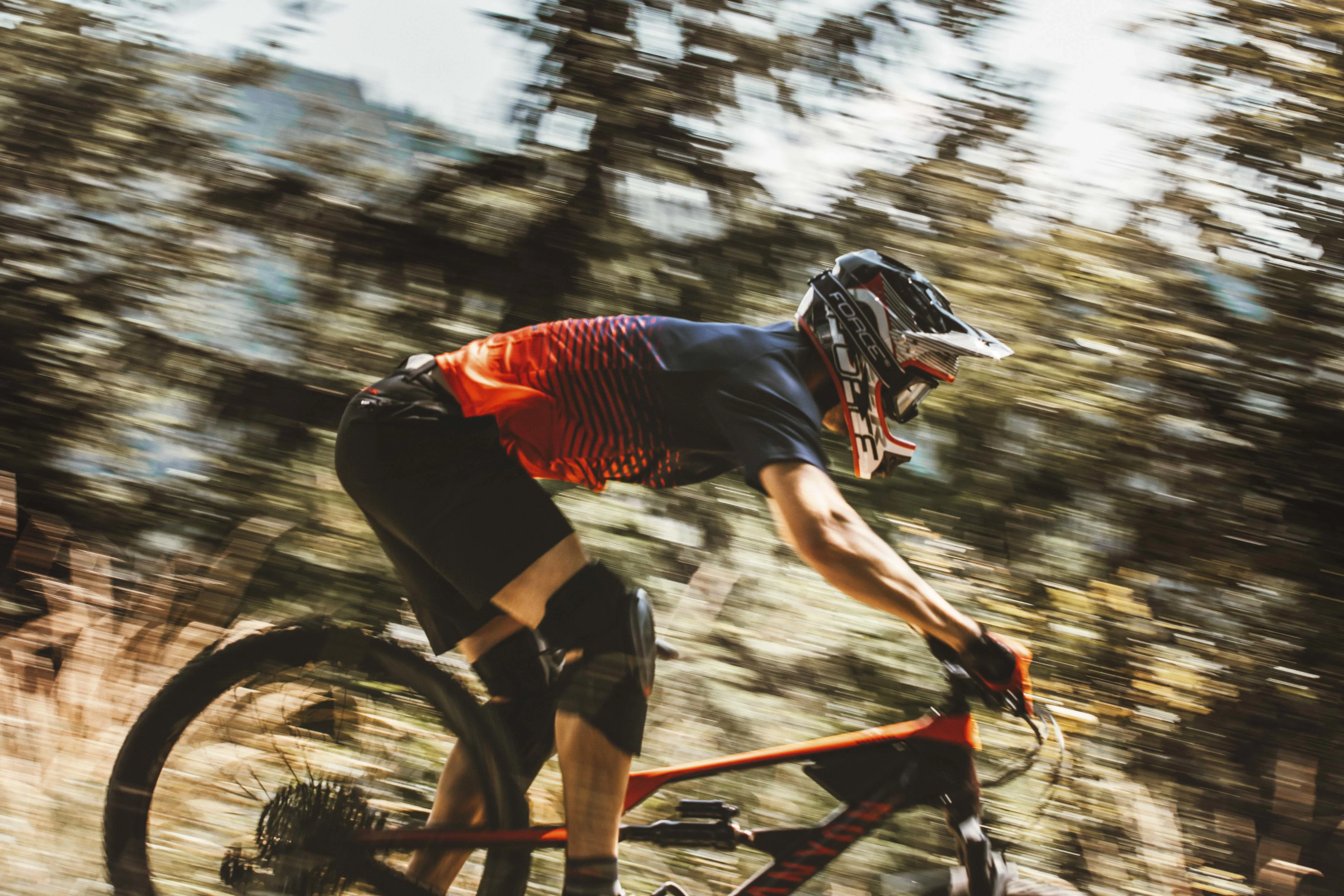 dres FORCE MTB ANGLE kr. rukáv, modro-červený