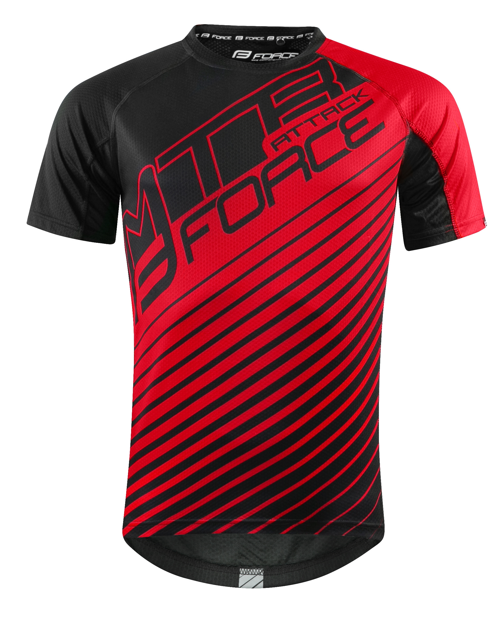 dres FORCE MTB ATTACK, černo-červený XS