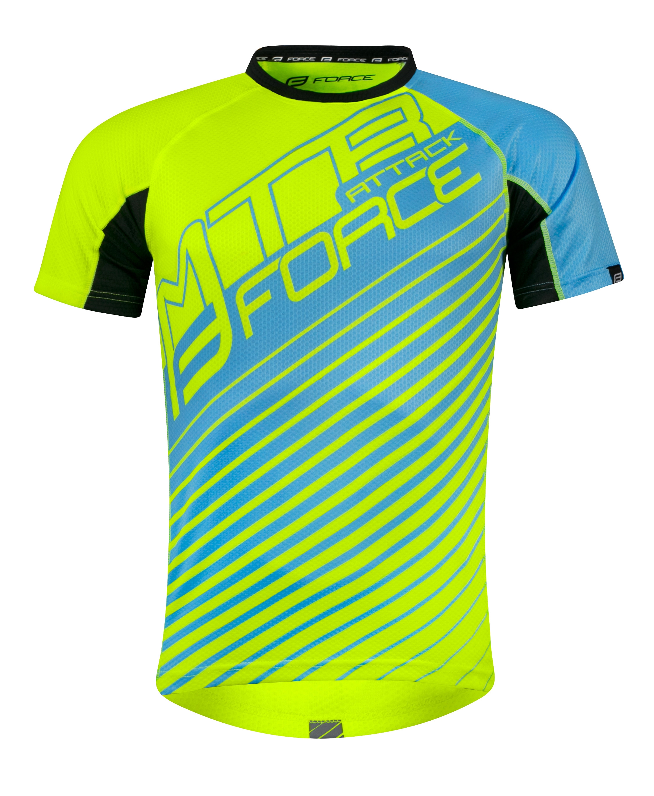 dres FORCE MTB ATTACK, fluo modrý XS