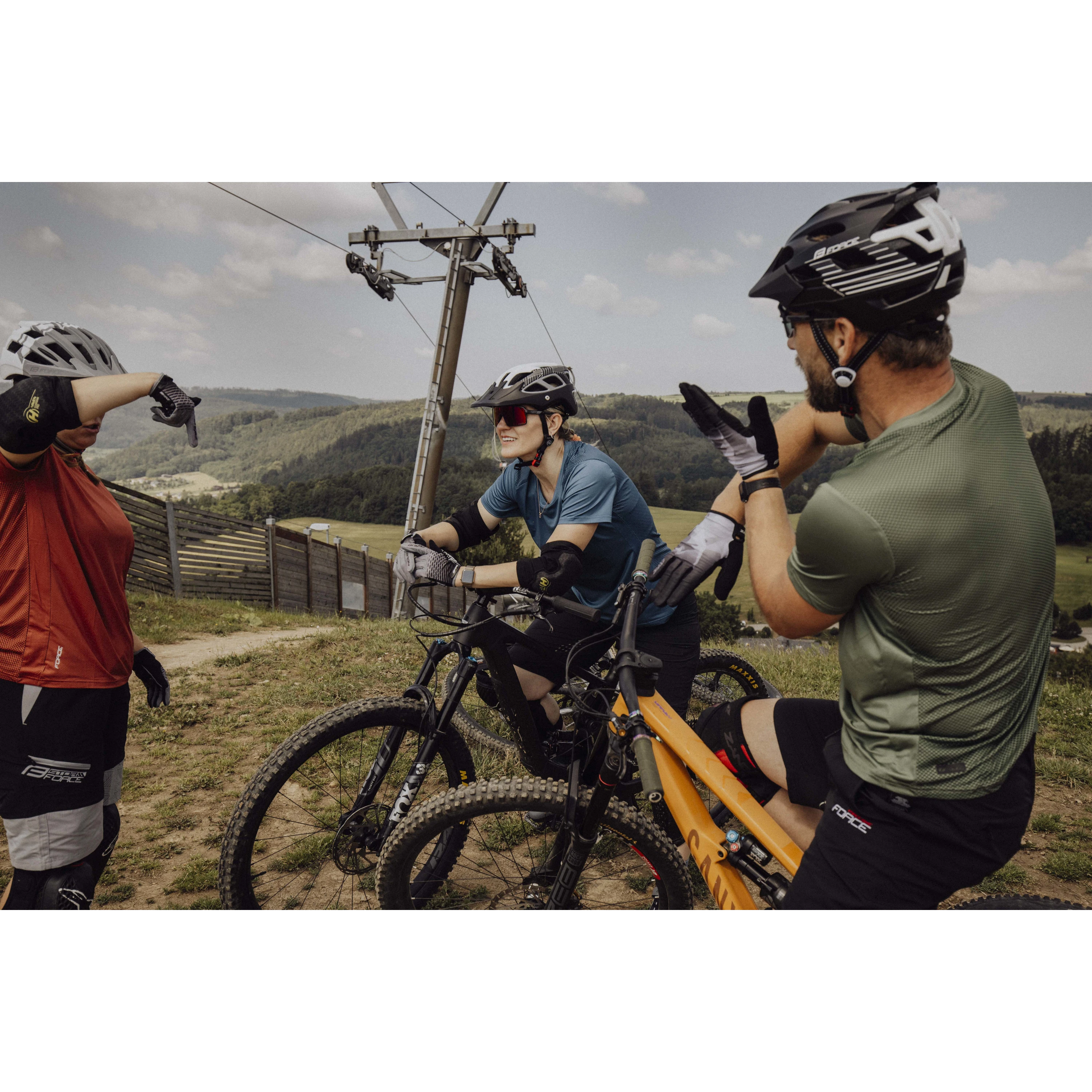 dres FORCE MTB MOUNT krátký rukáv, army XS