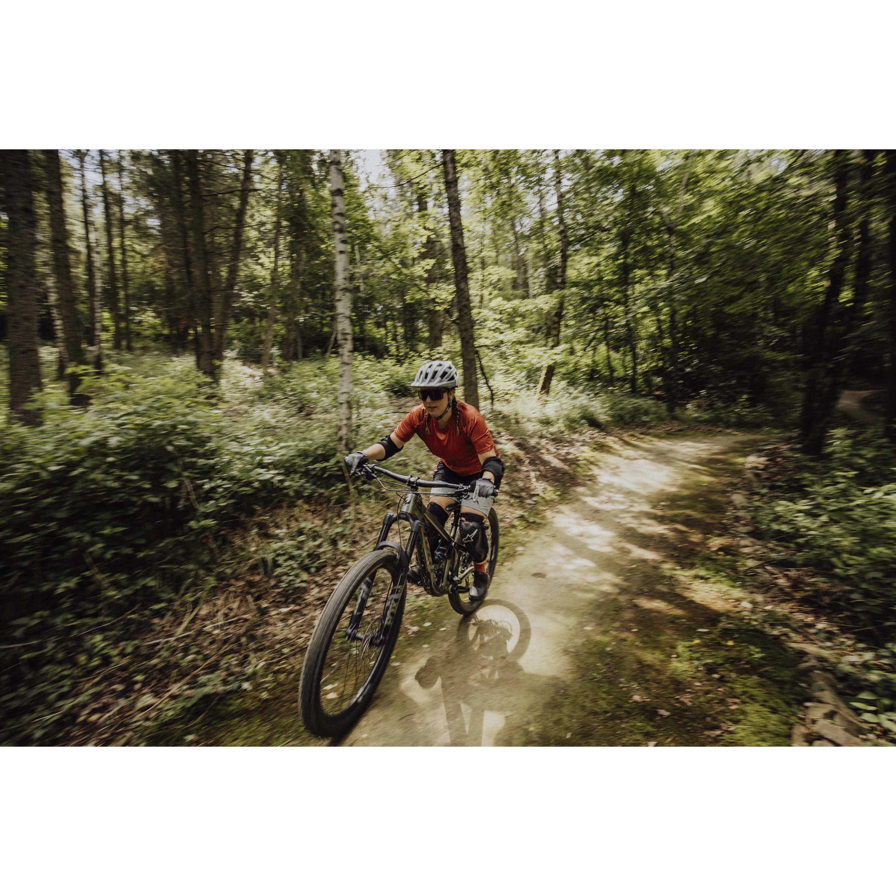 dres FORCE MTB MOUNT krátký rukáv, cihlový S