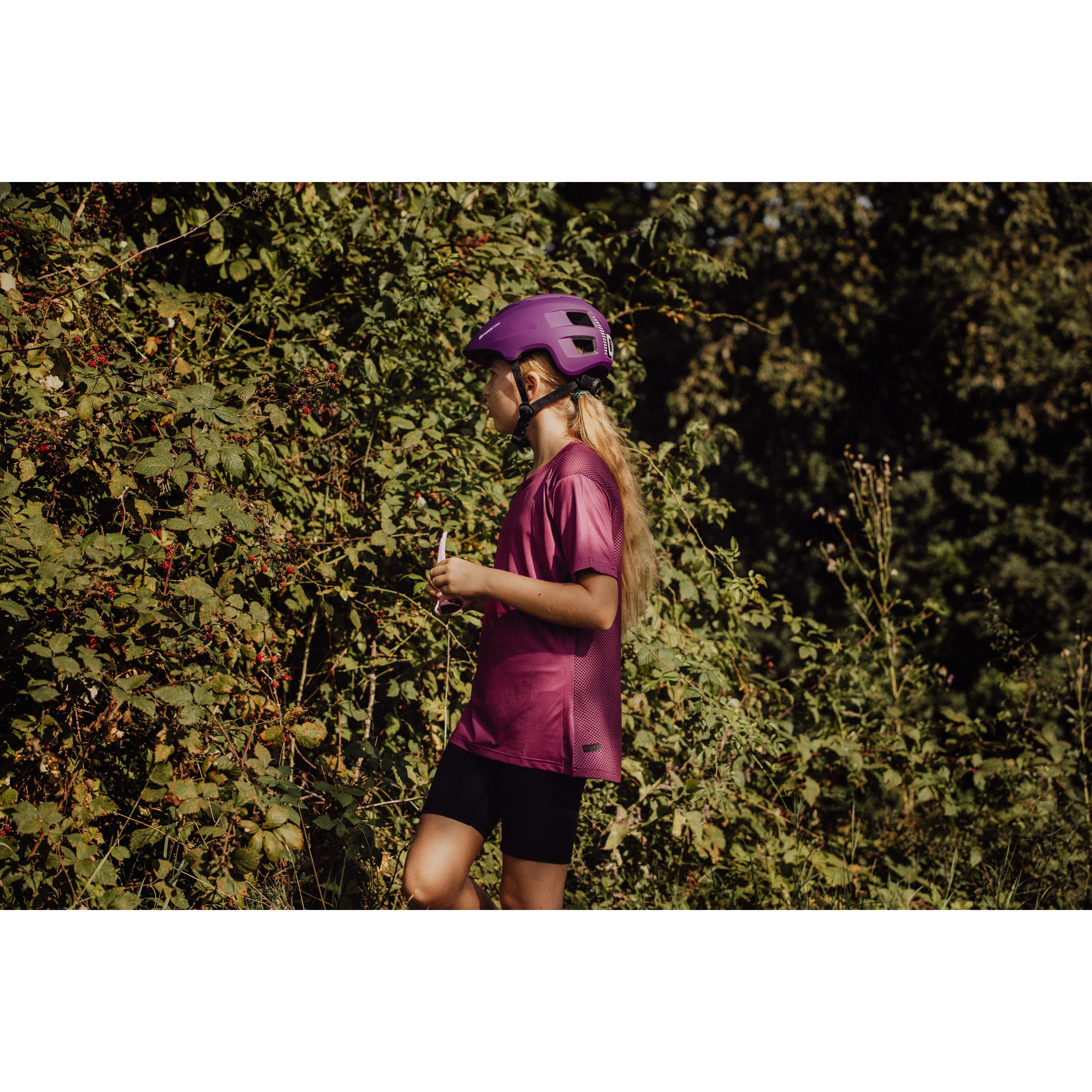 dres FORCE MTB MOUNT LADY kr. rukáv, fialový