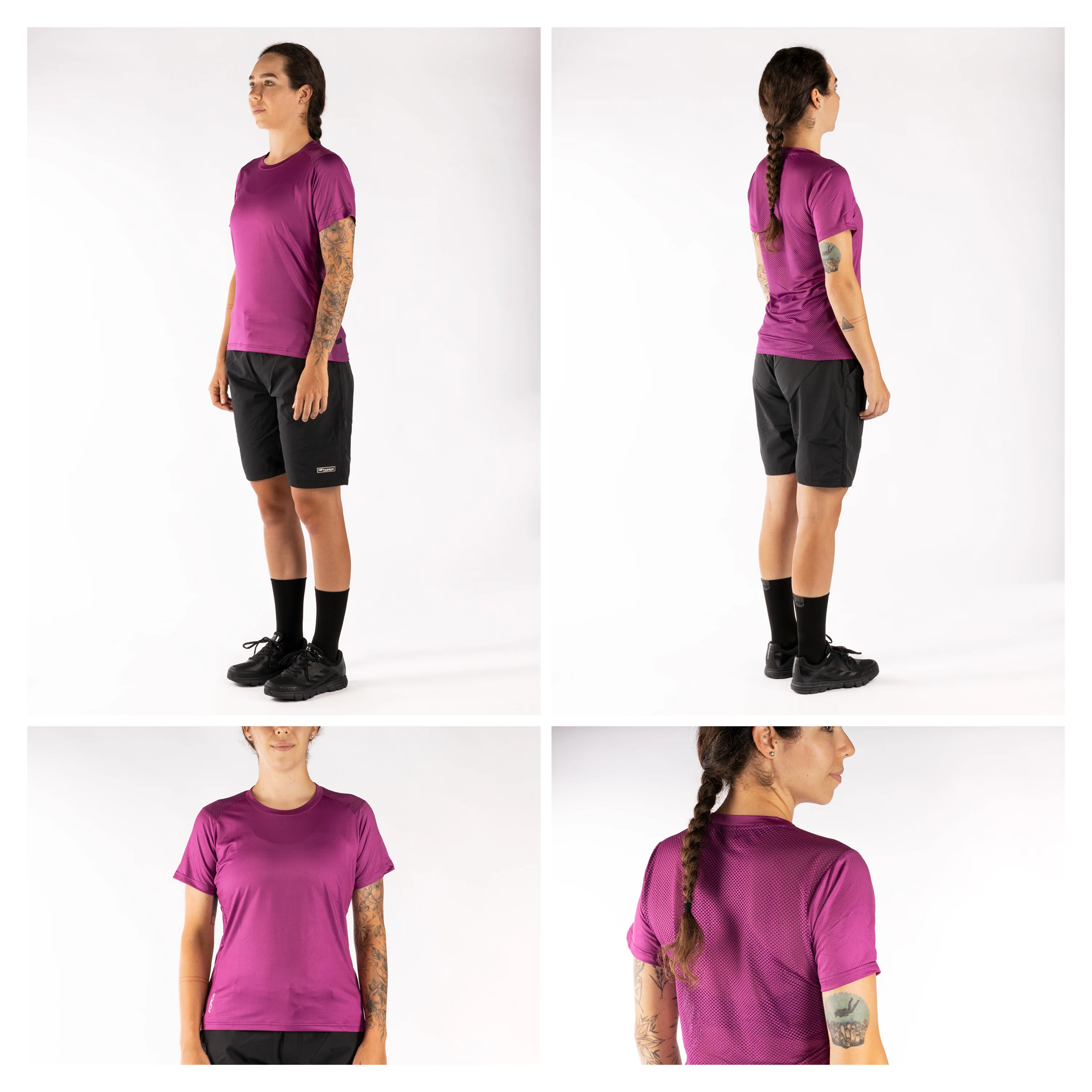 dres FORCE MTB MOUNT LADY kr. rukáv, fialový XS