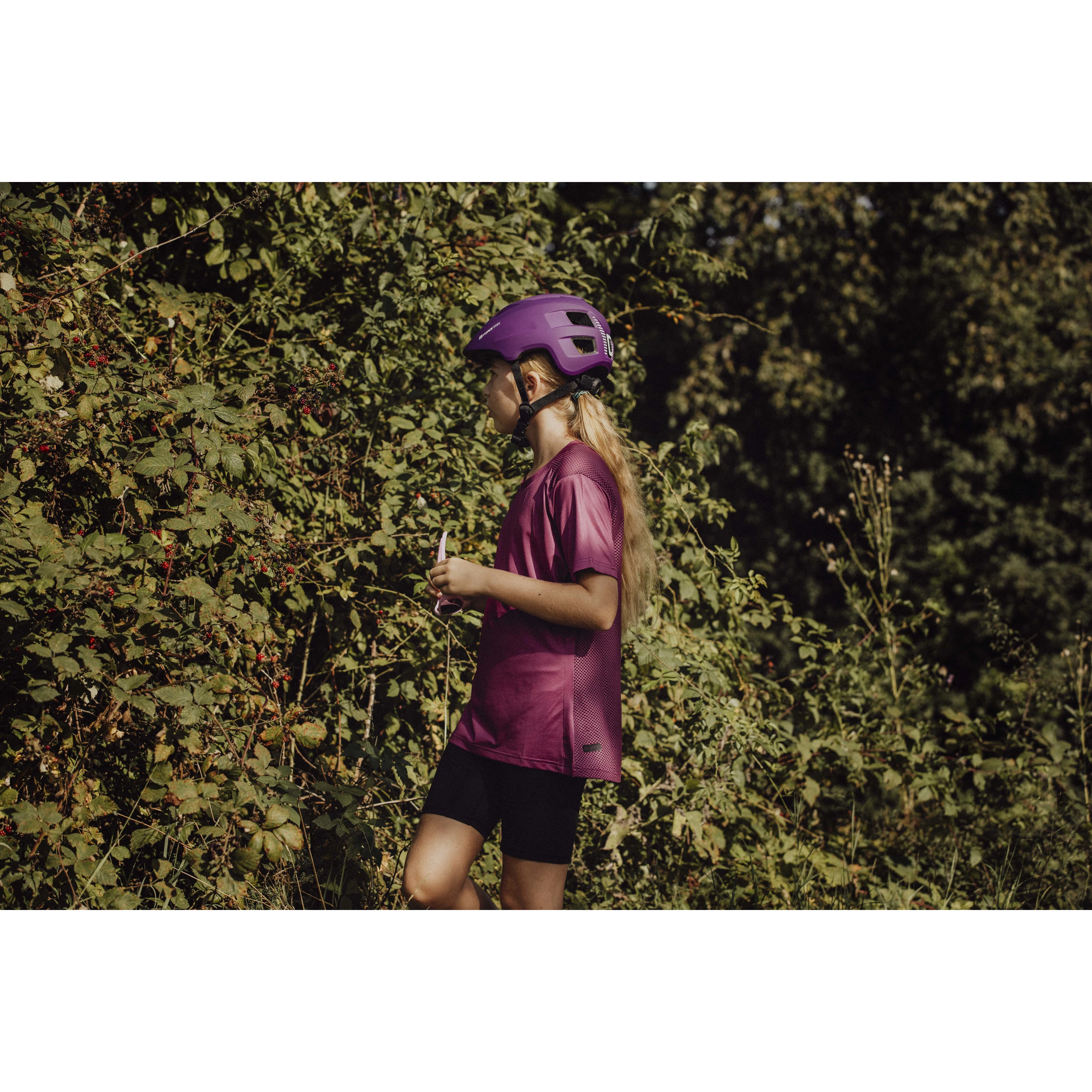 dres FORCE MTB MOUNT LADY kr. rukáv, fialový XS