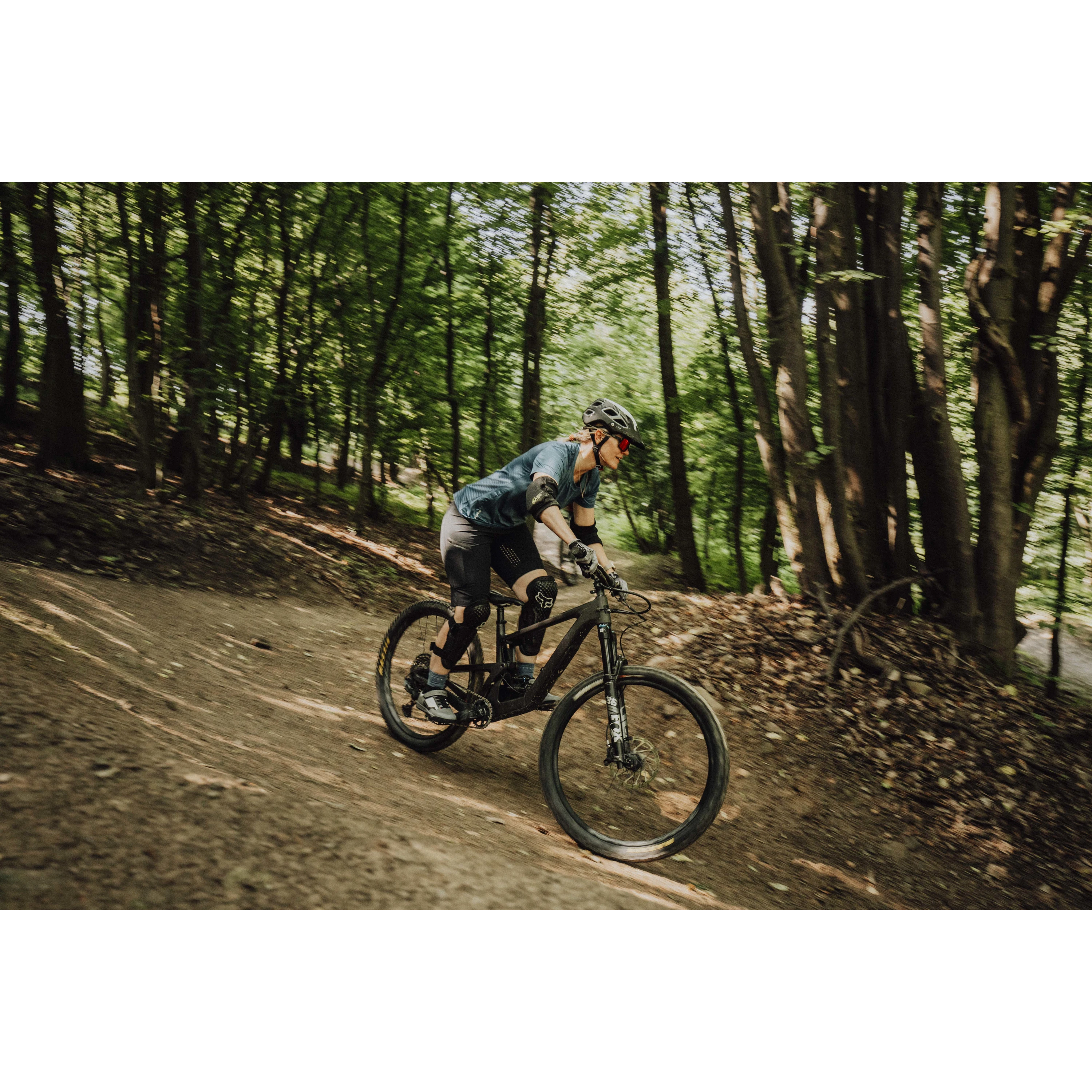 dres FORCE MTB MOUNT LADY kr. rukáv, modrý S