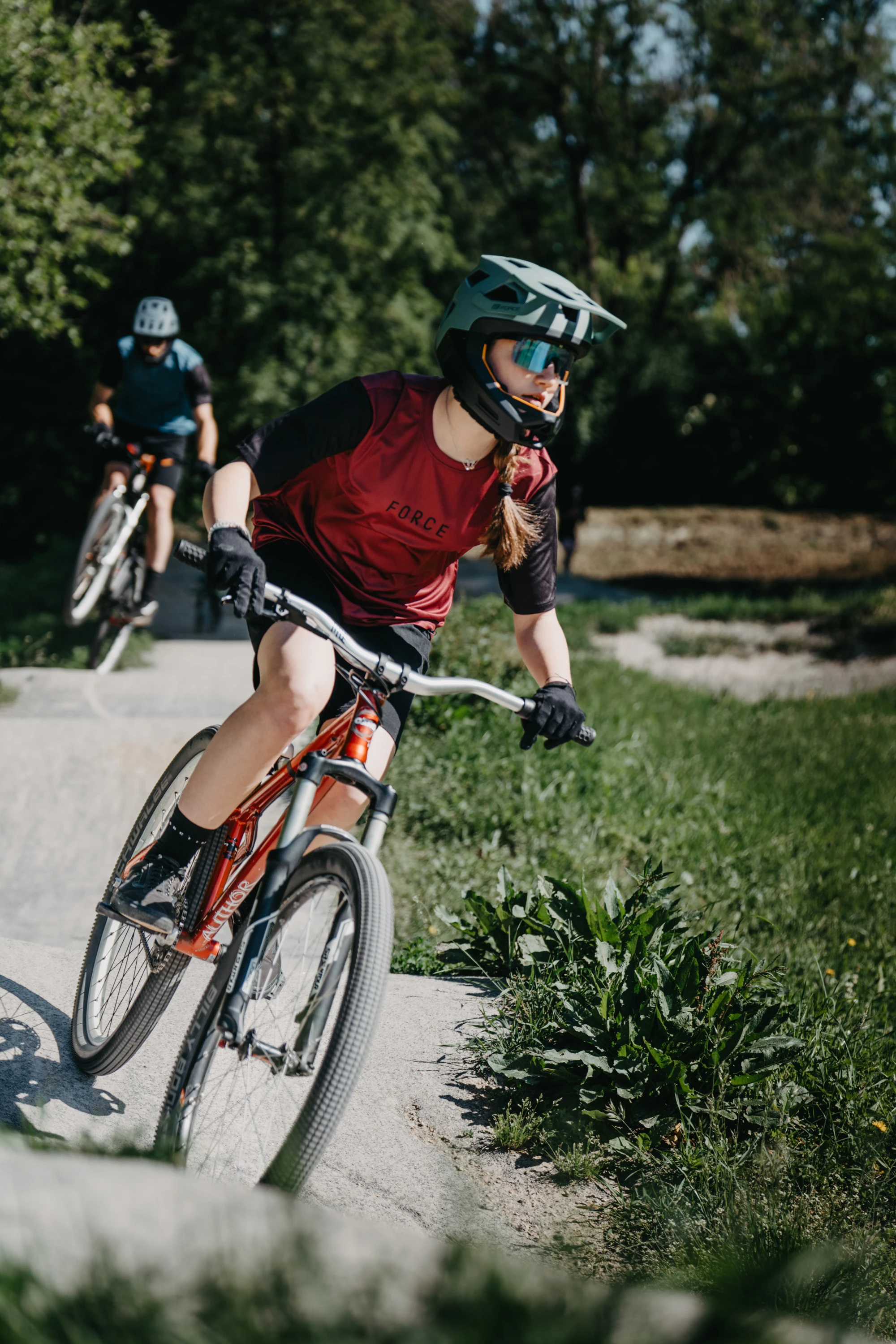 dres FORCE MTB RULES kr. rukáv, bordó XXL
