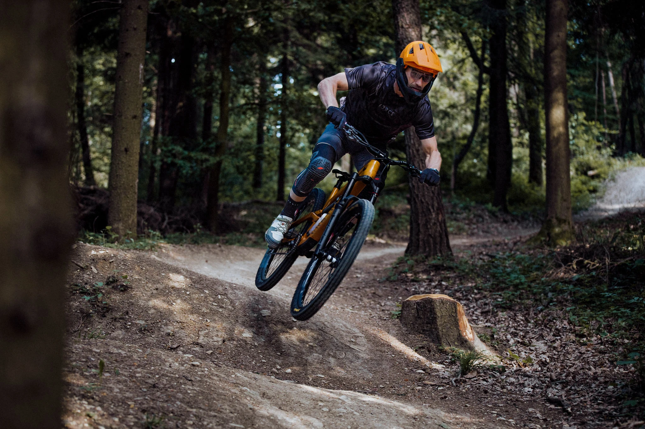 dres FORCE MTB RULES kr. rukáv, černo-šedý M