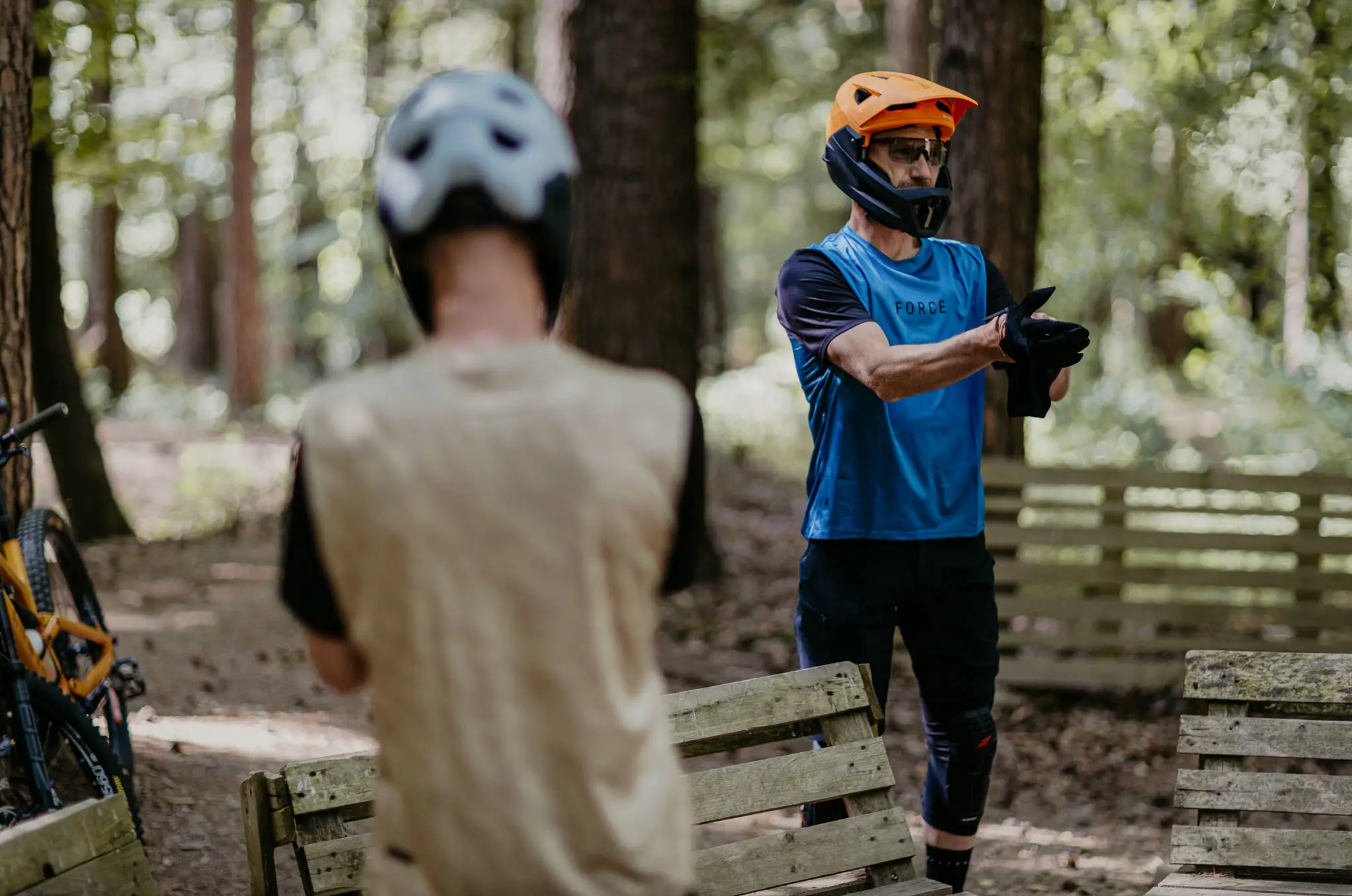 dres FORCE MTB RULES kr. rukáv, modrý 3XL