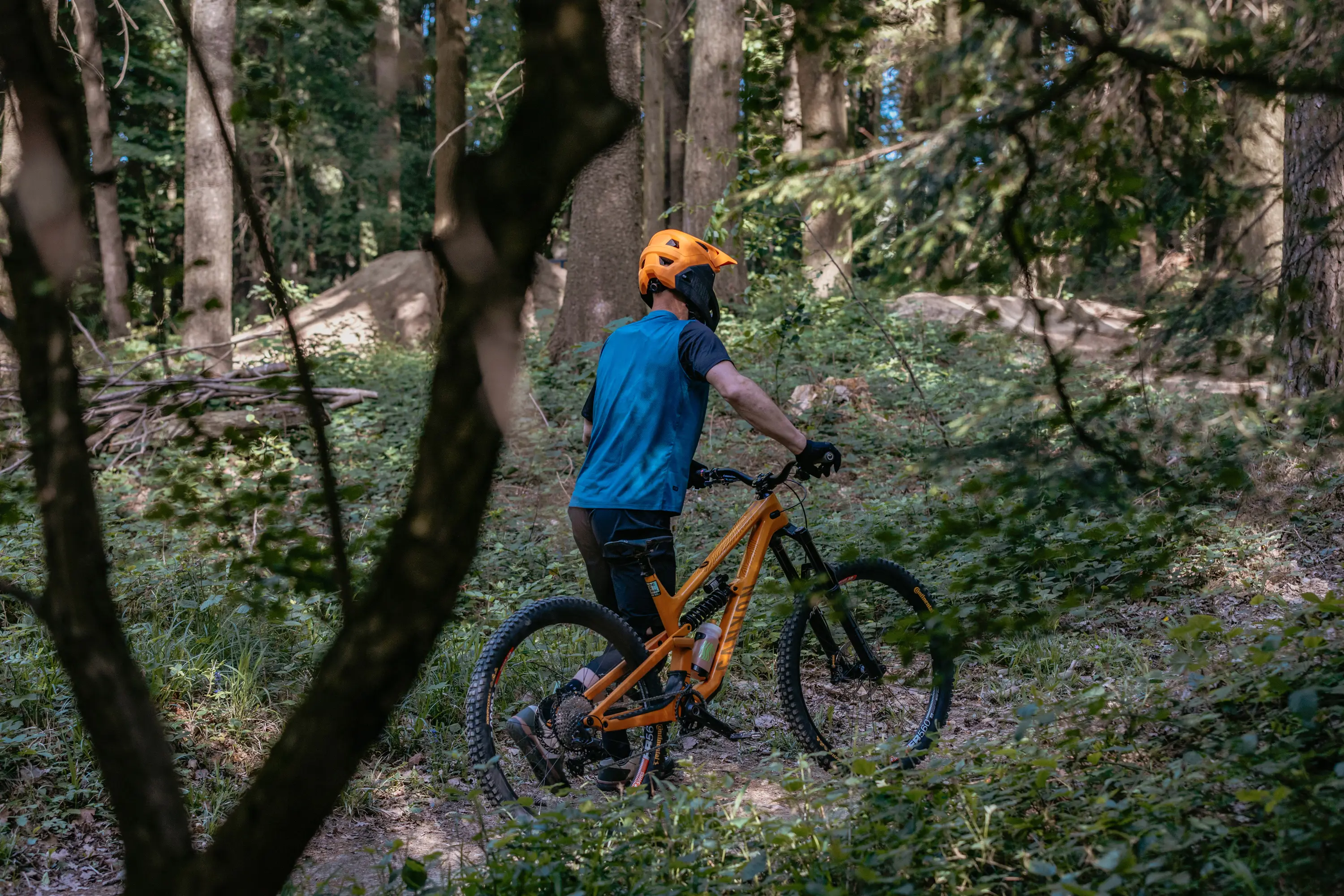 dres FORCE MTB RULES kr. rukáv, modrý