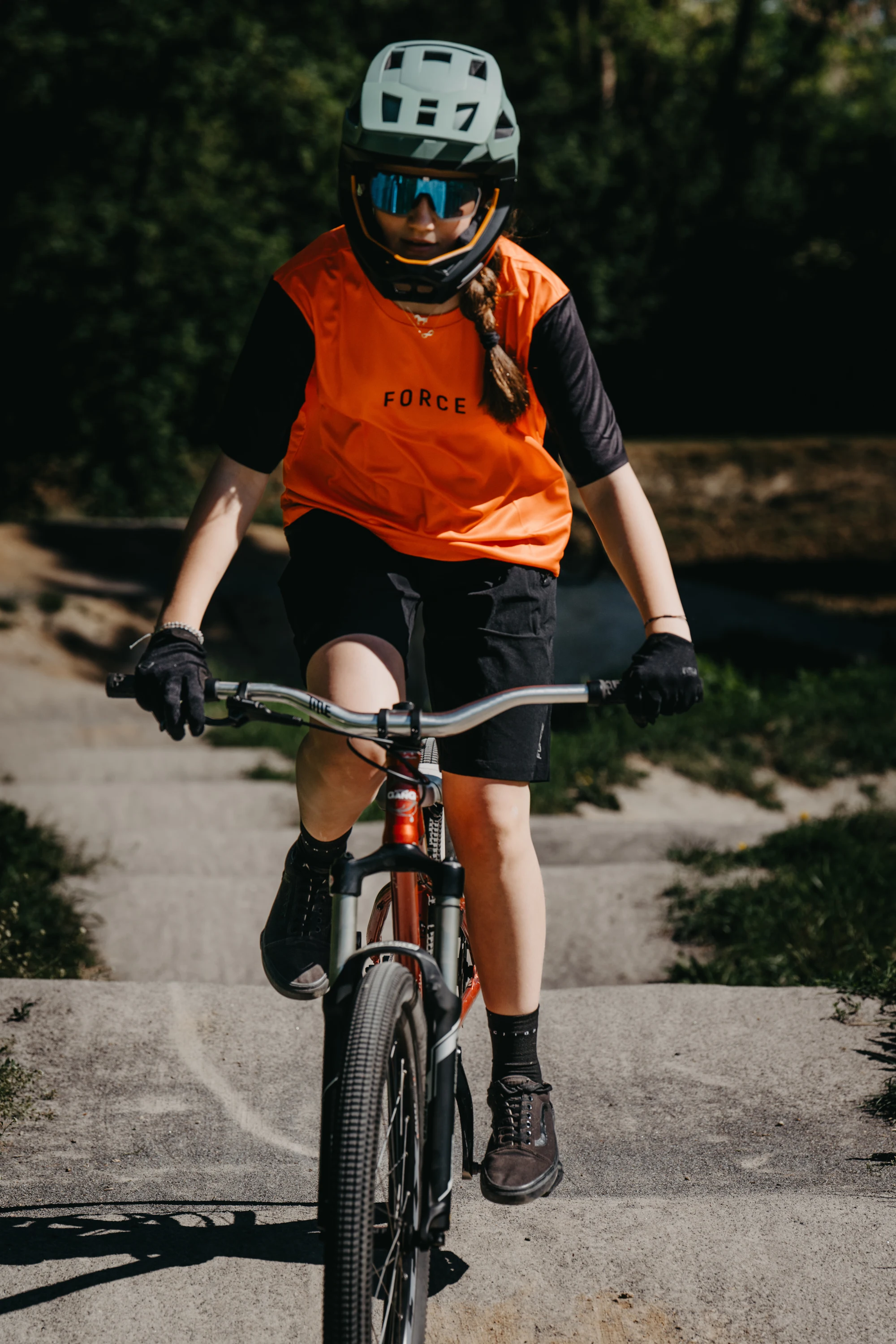 dres FORCE MTB RULES kr. rukáv, oranžový 3XL