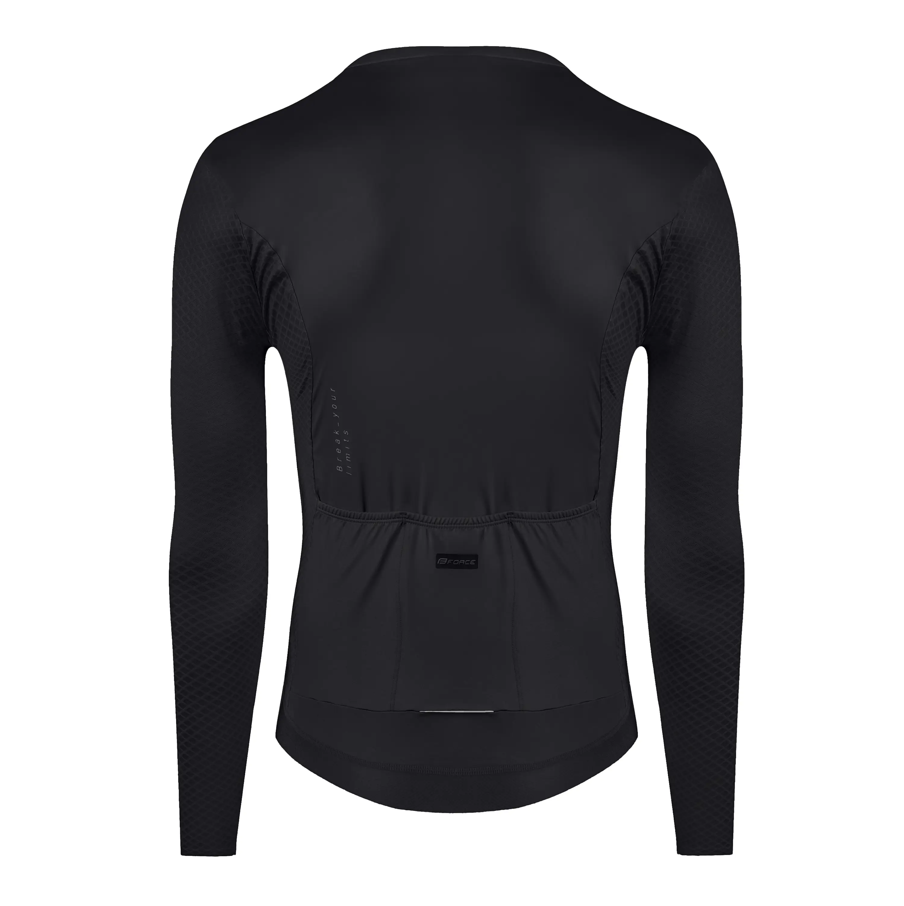 dres FORCE PLAIN dlouhý rukáv, černý XXL