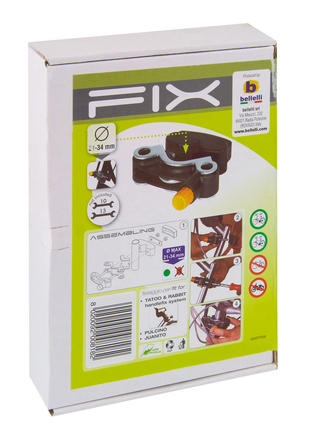 držák přední sedačky BELLELLI HANDLEFIX 21-34 mm