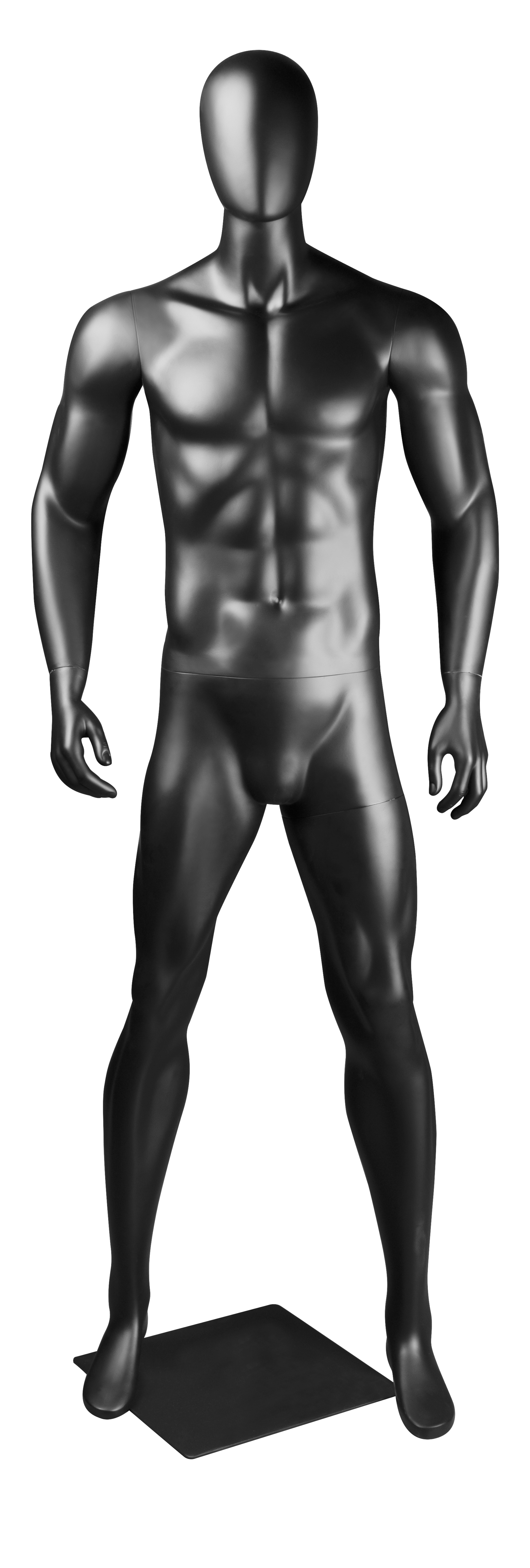 figurína pánská, vzpřímený postoj, černá matná