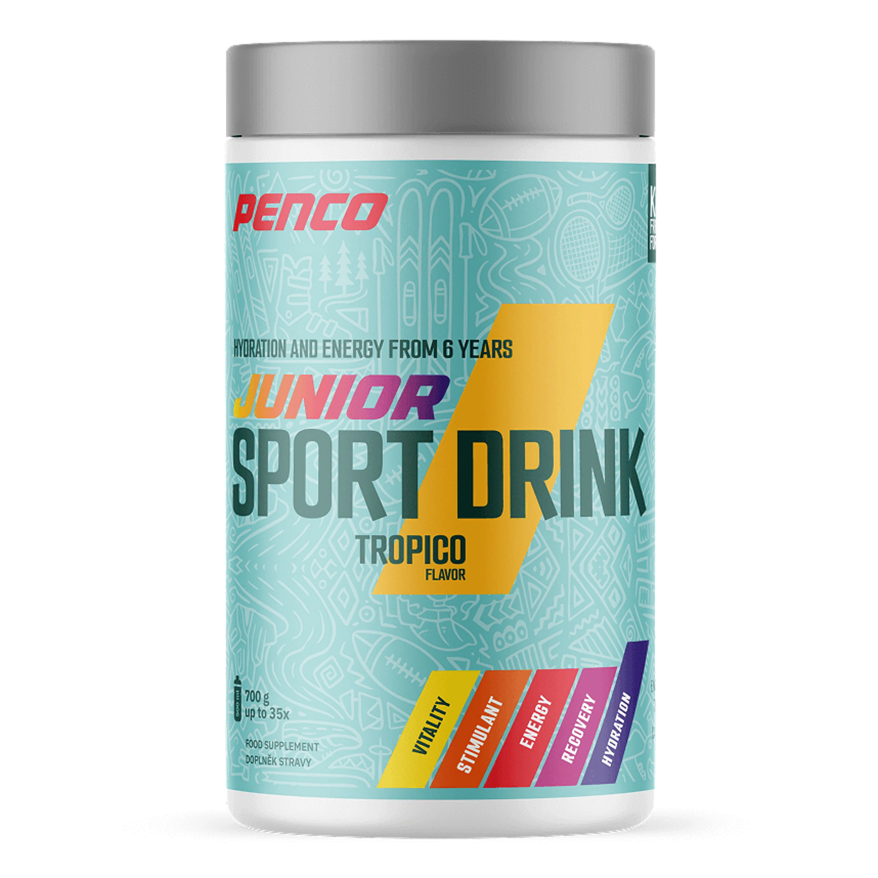 Junior Sport Drink, dóza, 700 g tropické ovoce