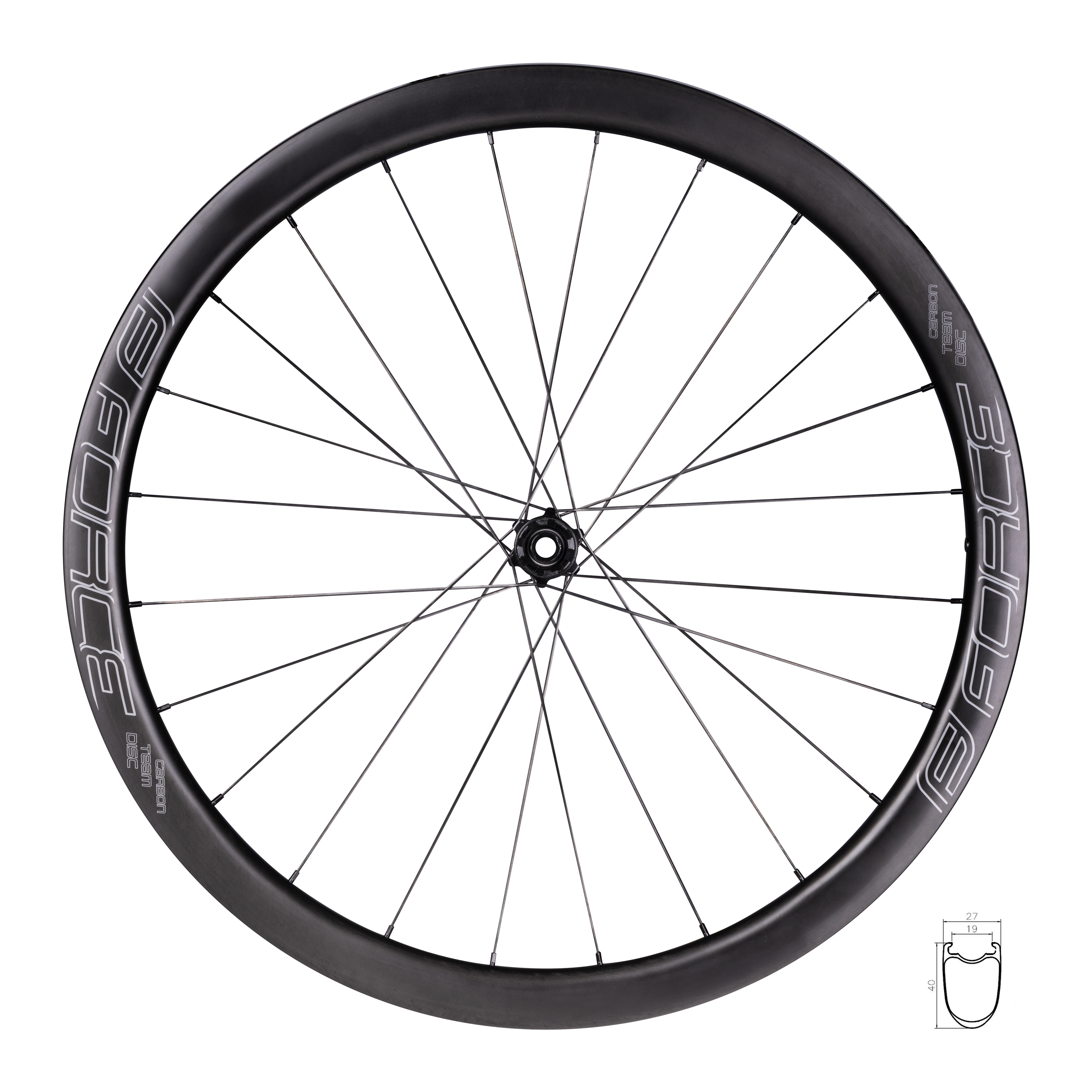 kolo zad.siln. FORCE TEAM SP KARBON DISC CAM.40 plášť.