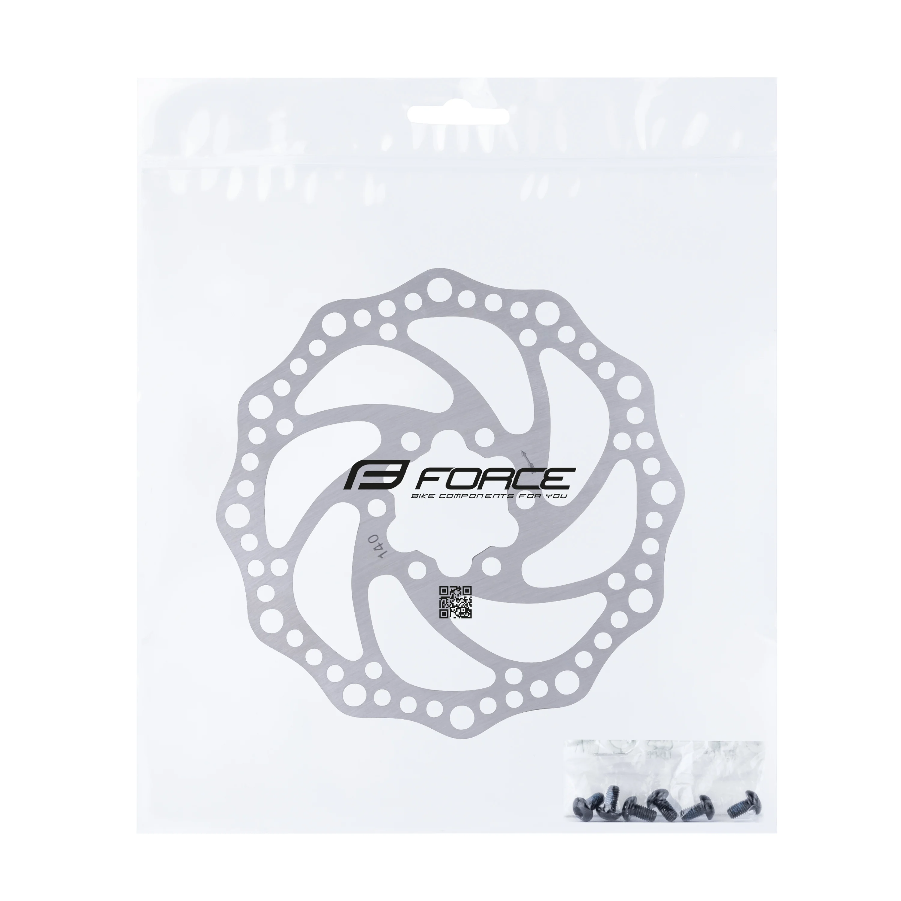kotouč brzdový FORCE-6 140 mm, 6 děr, stříbrný