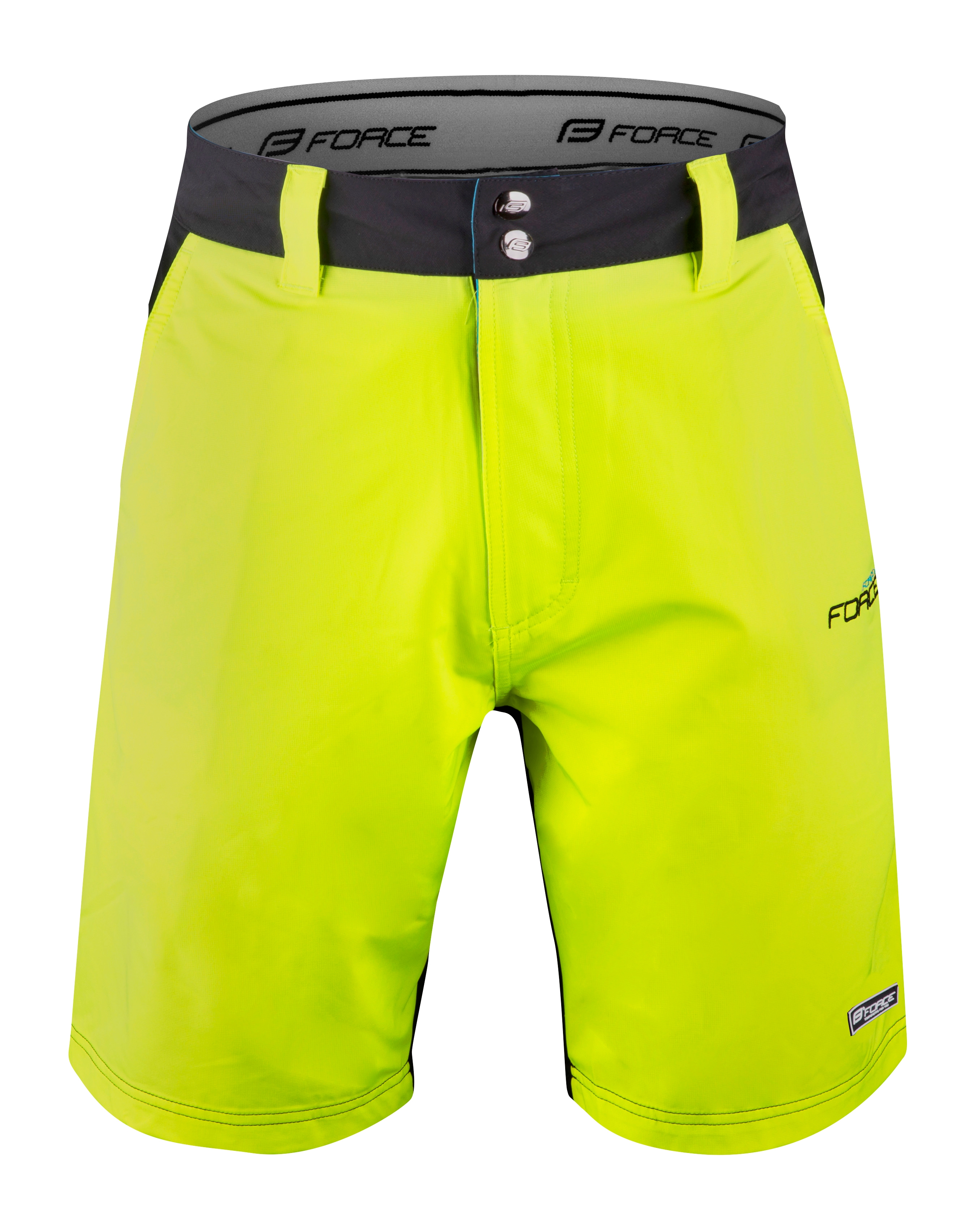 kraťasy FORCE BLADE MTB odn. vložka, černo-fluo L