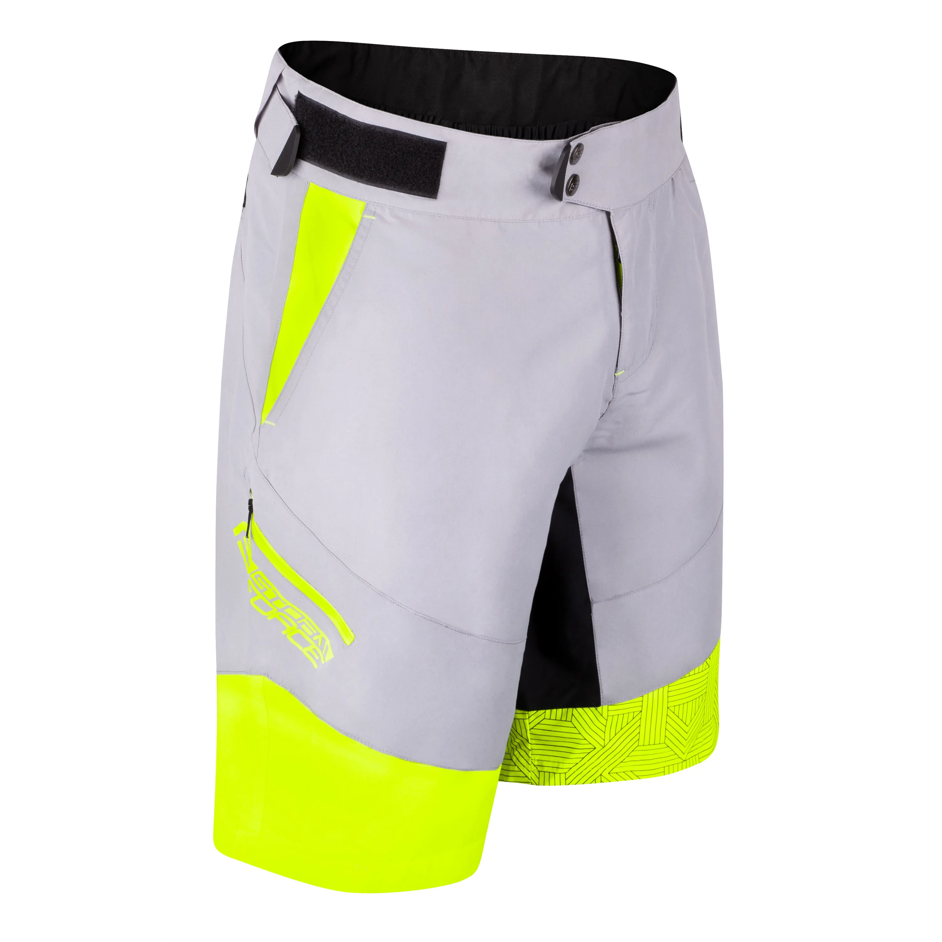 kraťasy F STORM MTB odnímatelná vložka šedo-fluo M