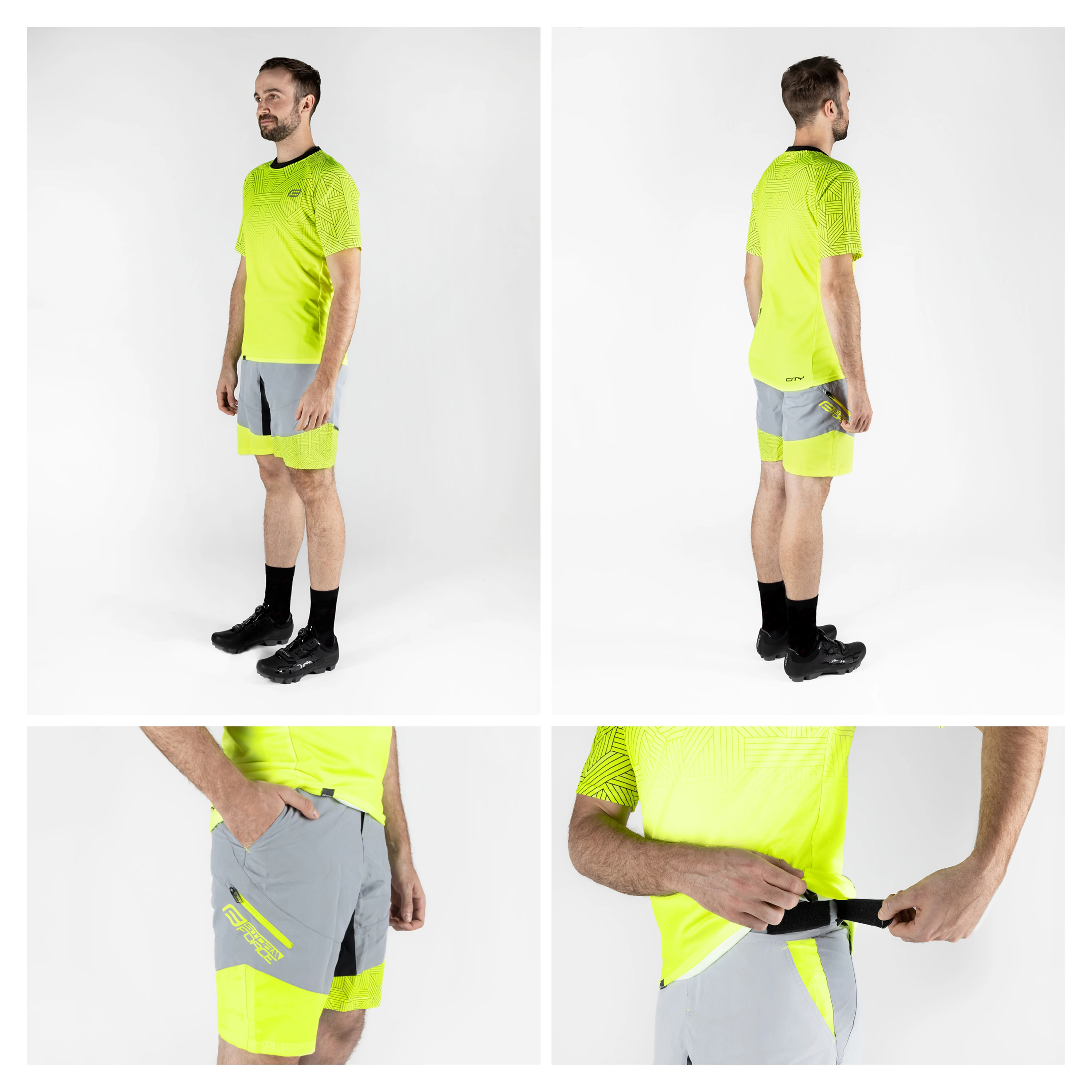 kraťasy F STORM MTB odnímatelná vložka šedo-fluo M