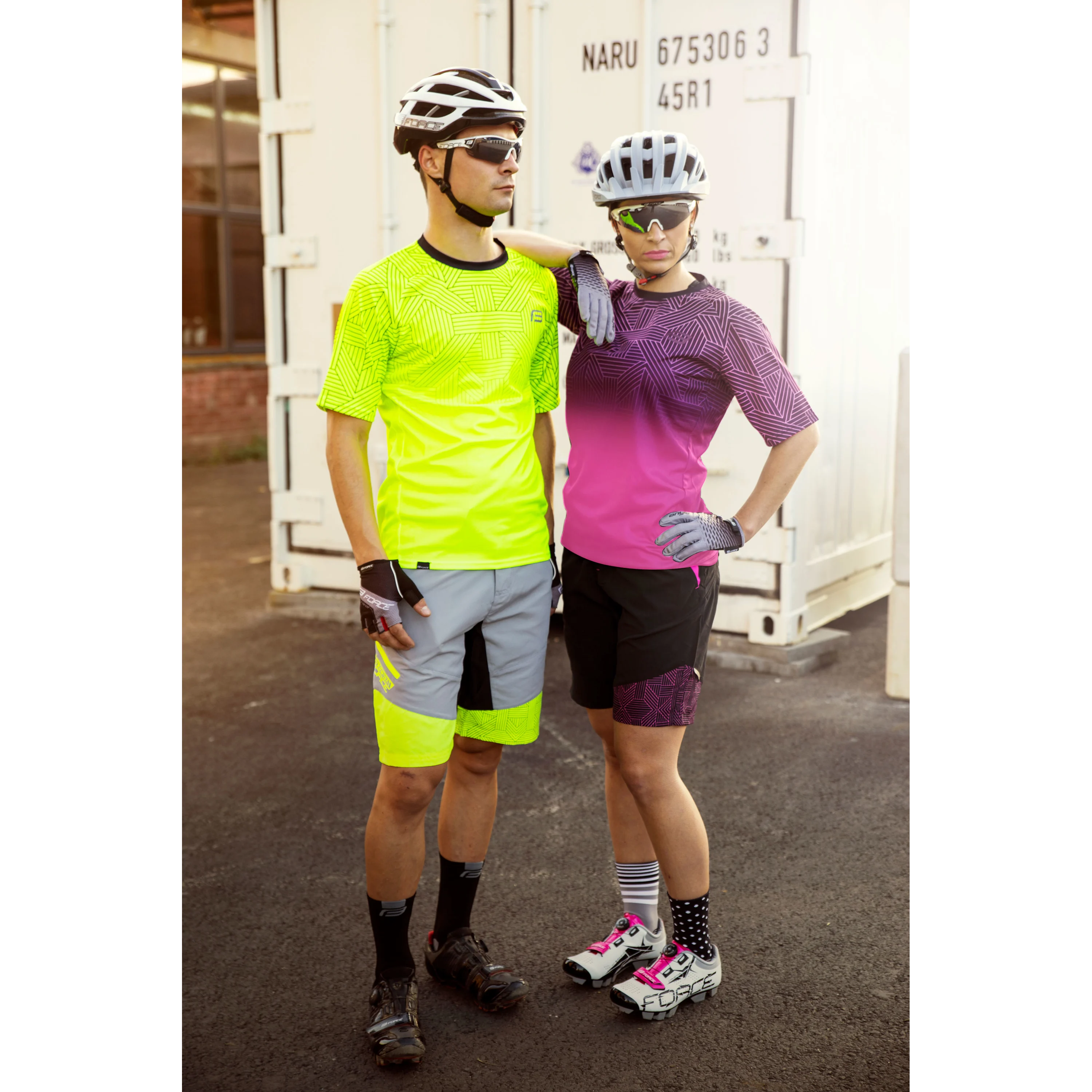 kraťasy F STORM MTB odnímatelná vložka šedo-fluo M