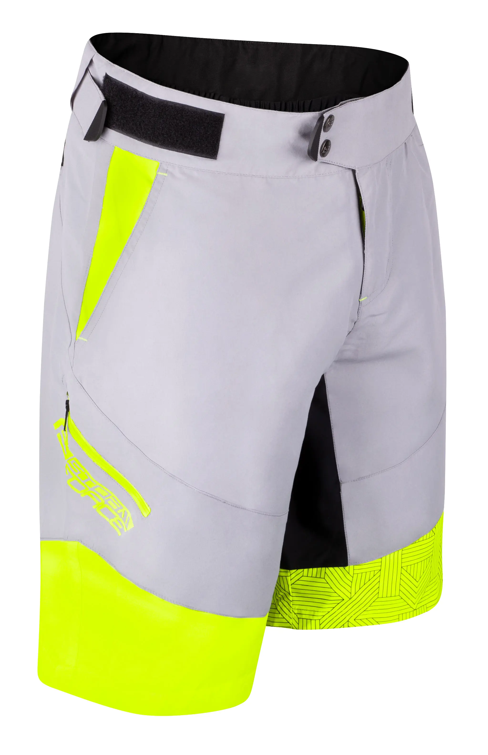 kraťasy F STORM, odnímatelná vložka, šedo-fluo