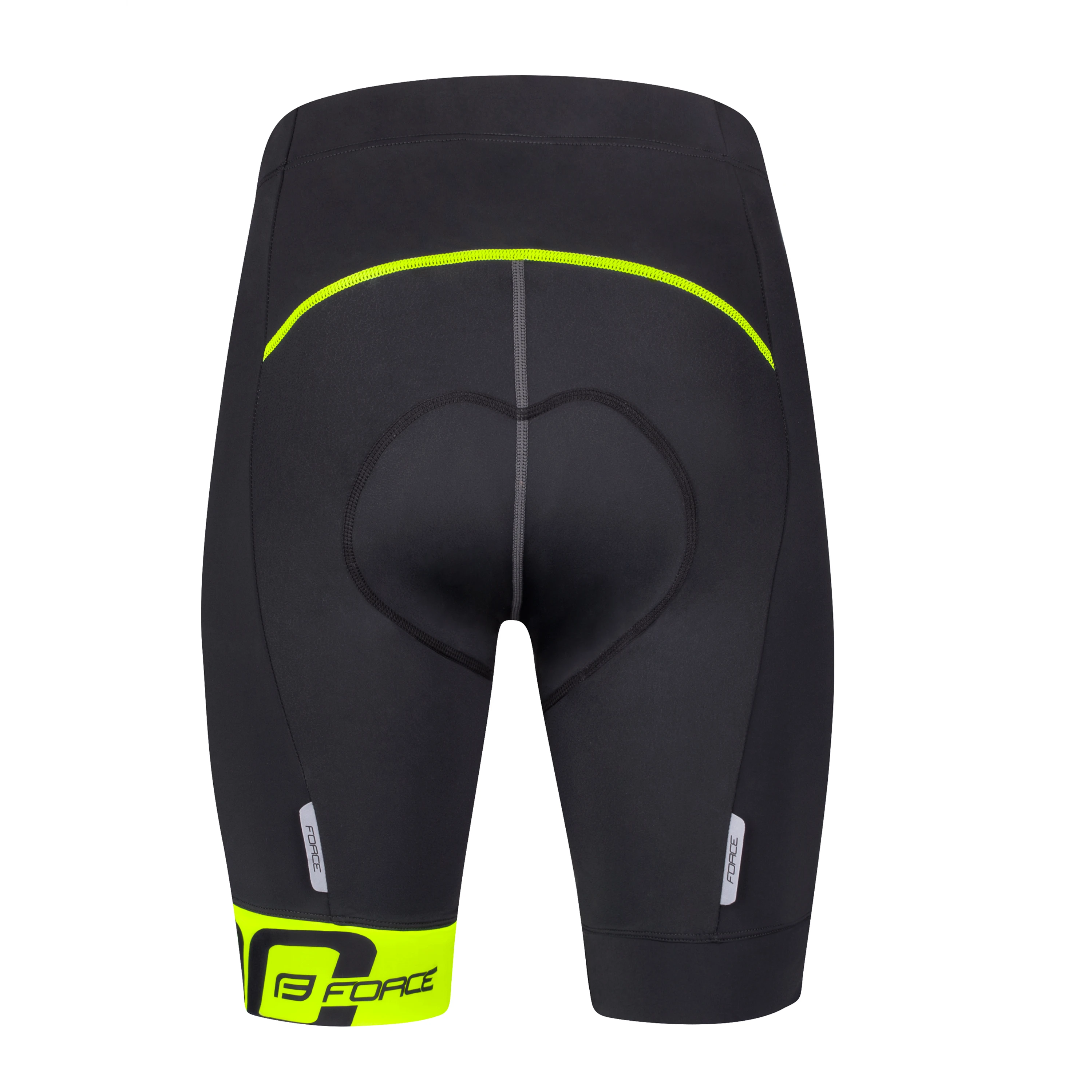 kraťasy FORCE B30 do pasu s vložkou,černo-fluo XS