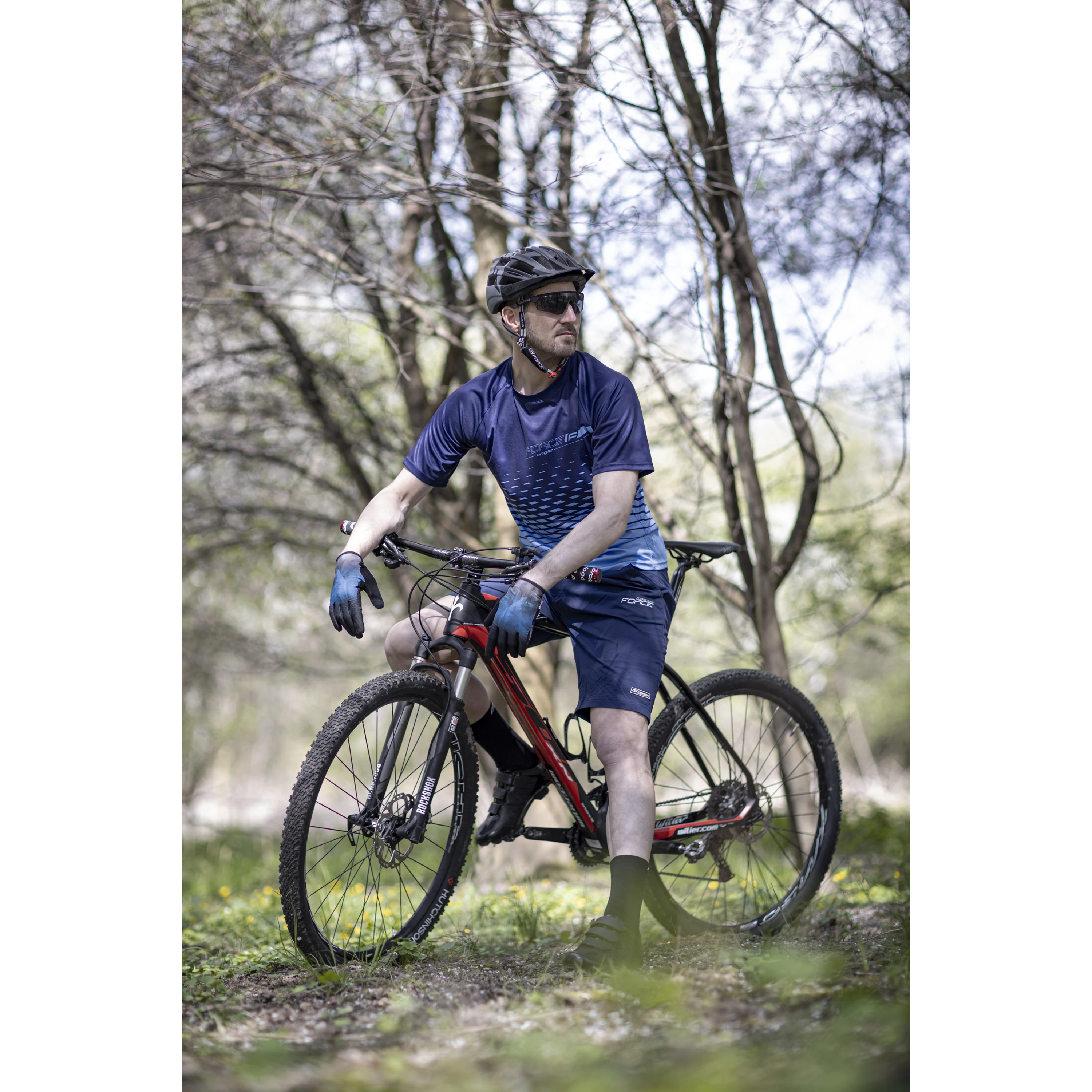 kraťasy FORCE BLADE MTB bez vložky, tmavě modré S