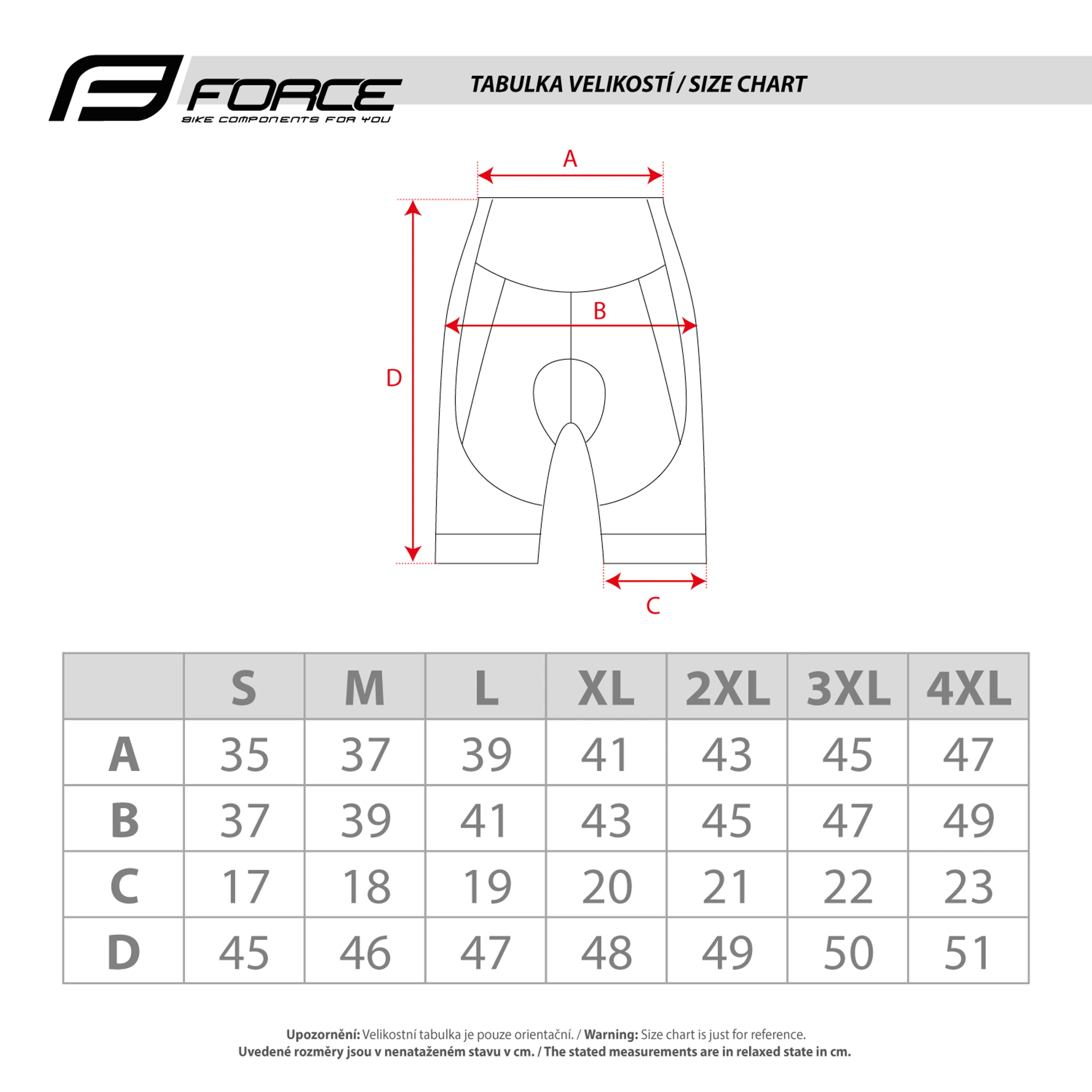 kraťasy FORCE PACE do pasu s vložkou, černé 4XL