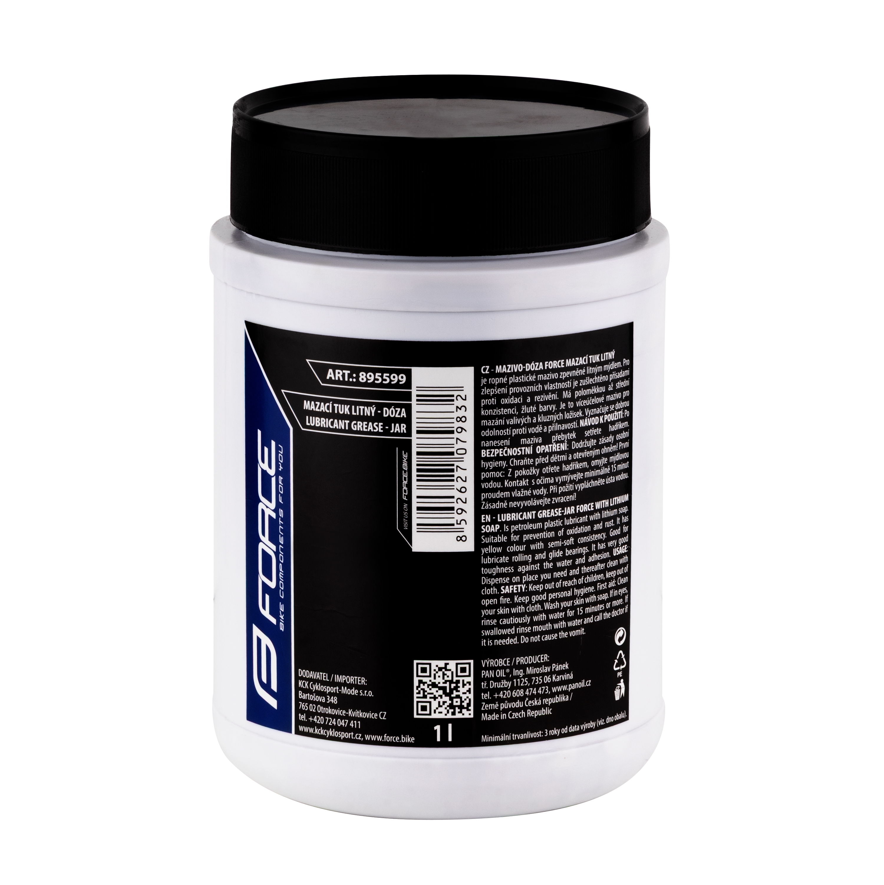 mazivo-dóza FORCE mazací tuk litný, žlutý,1000g=1l
